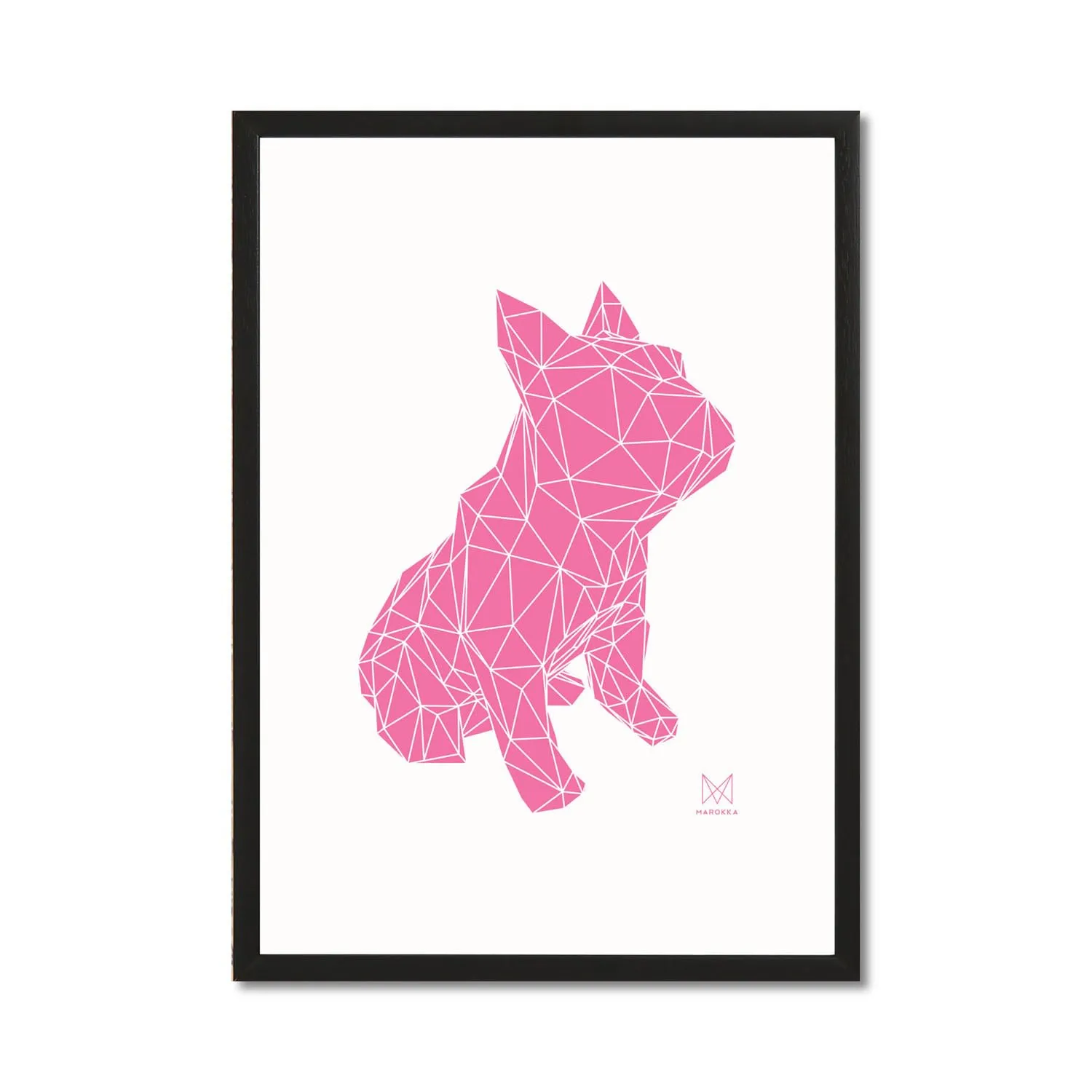 Frank French Bulldog Geometric Print - Pink