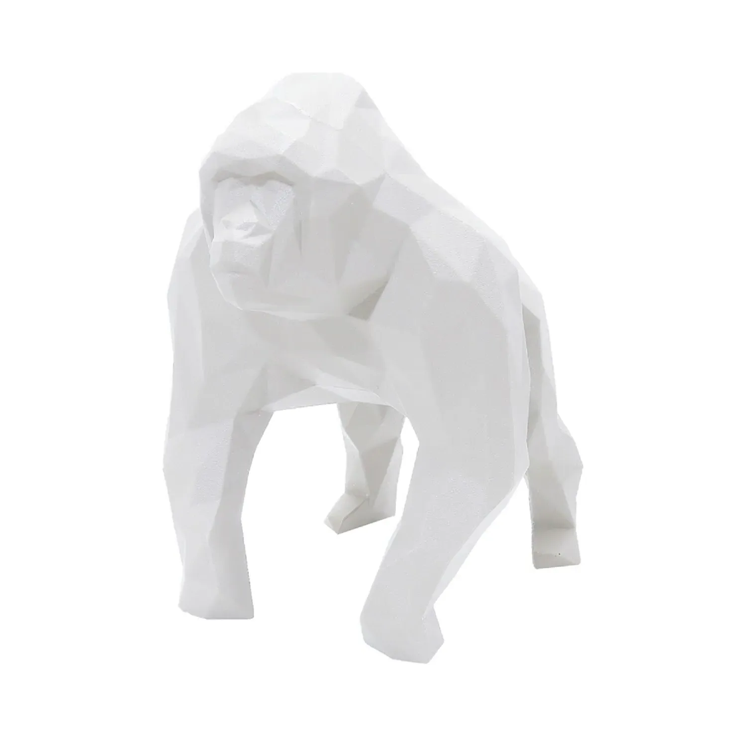 Gus Geometric Gorilla Sculpture - White
