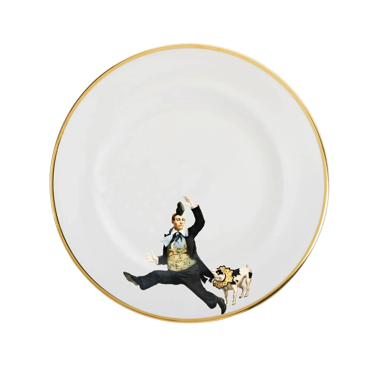 Alphonso Bone China Dessert Plate - Gold, Black, White image