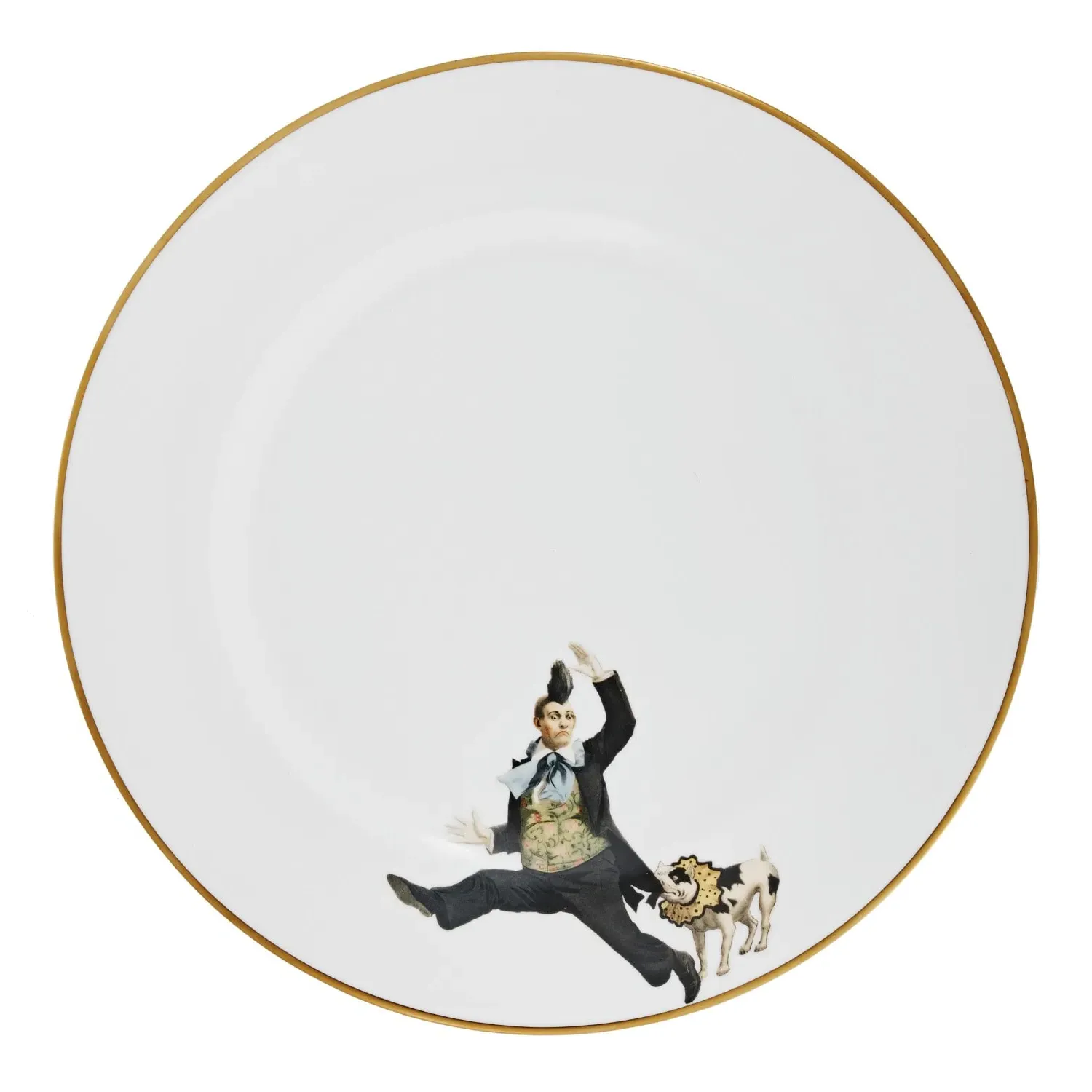 Alphonso Bone China Dinner Plate - Gold, White