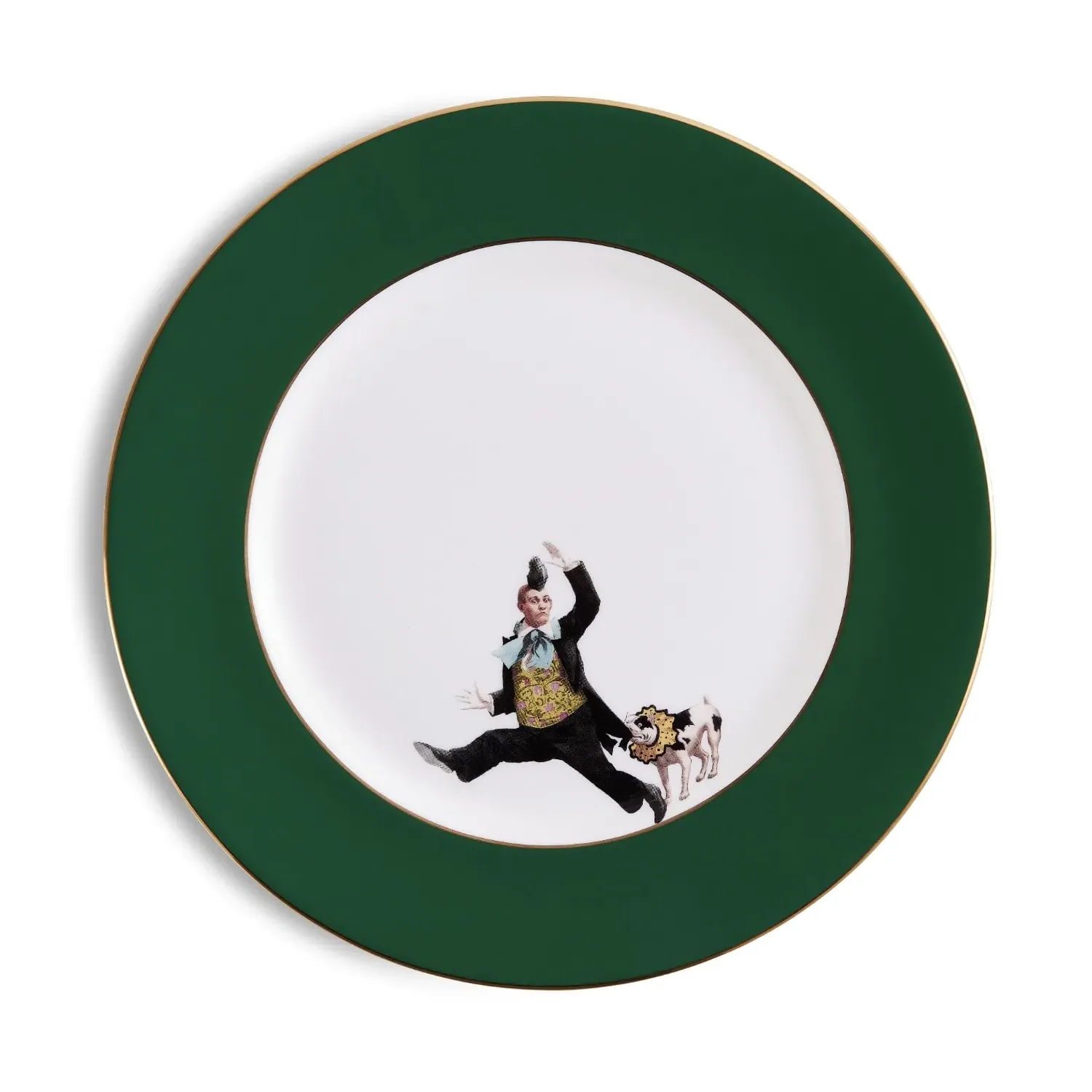 Alphonso Forest Green Dinner Plate - Gold, Fine Bone China image