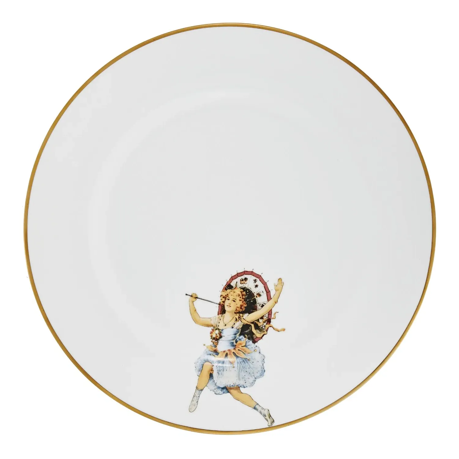 Berta Bone China Dinner Plate - White, Gold image