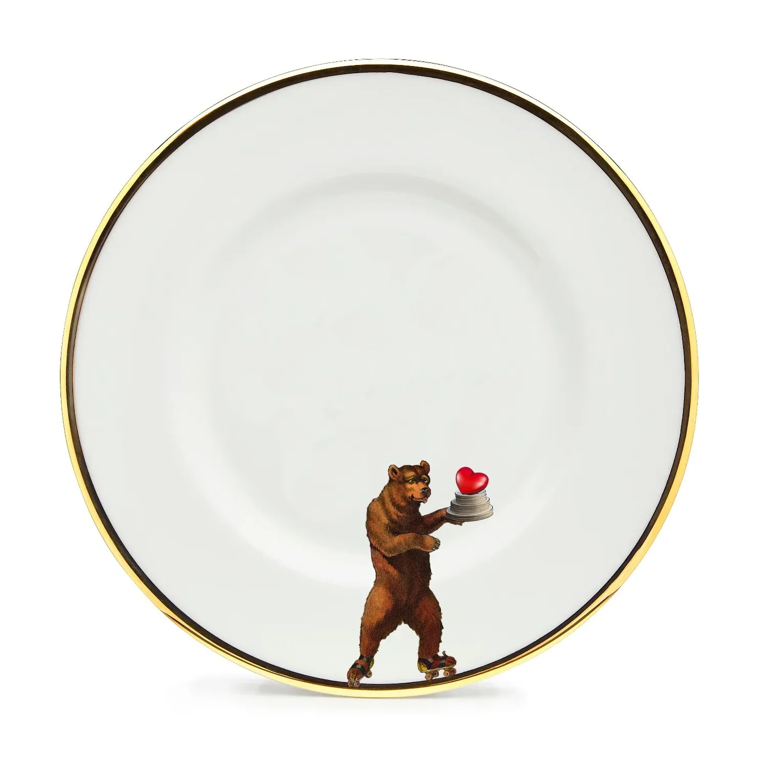 Heart On A Plate Dessert Plate - White, Fine Bone China