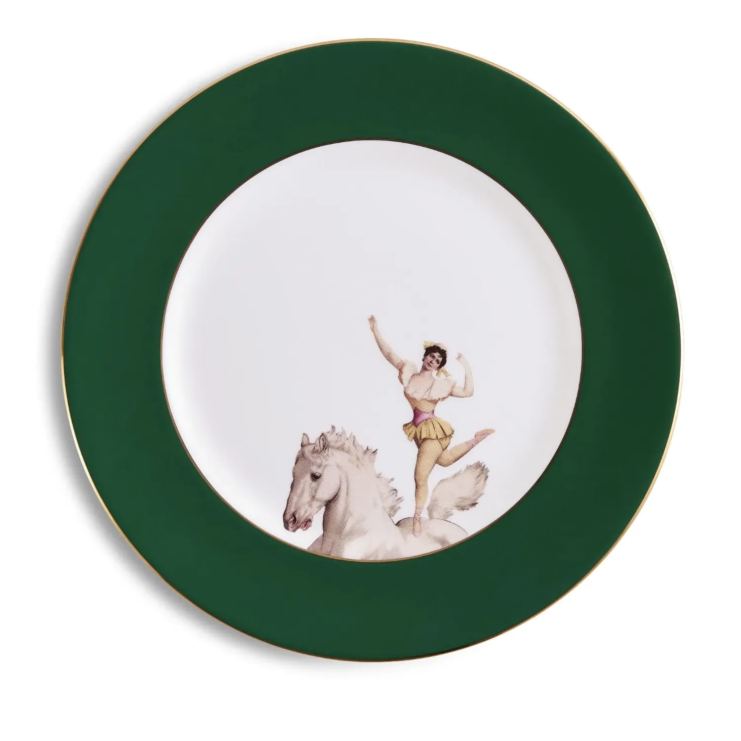 Miss Rose Forest Green Dinner Plate - Gold/Green/White image