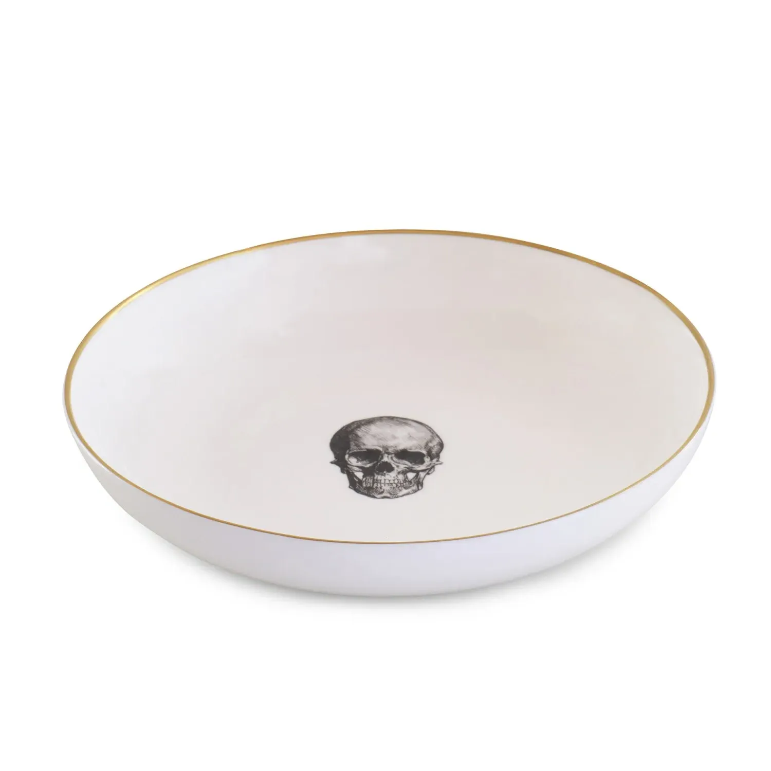 Skull Large Pasta Serving Bowl - White, Bone China
