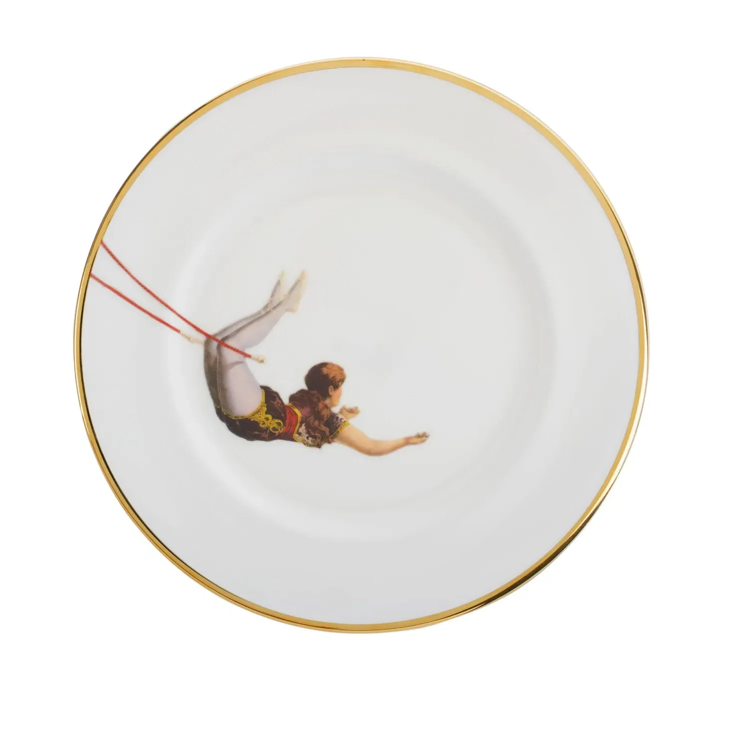 Trapeze Girl Dinner Plate - White, Bone China image