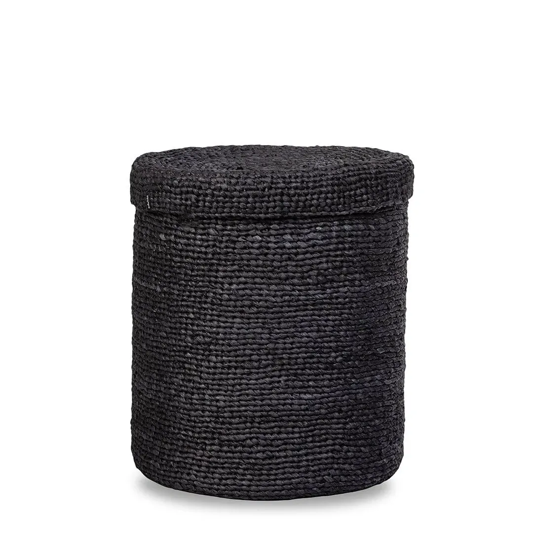 Kiondo Large Basket with Lid - Black, Paper