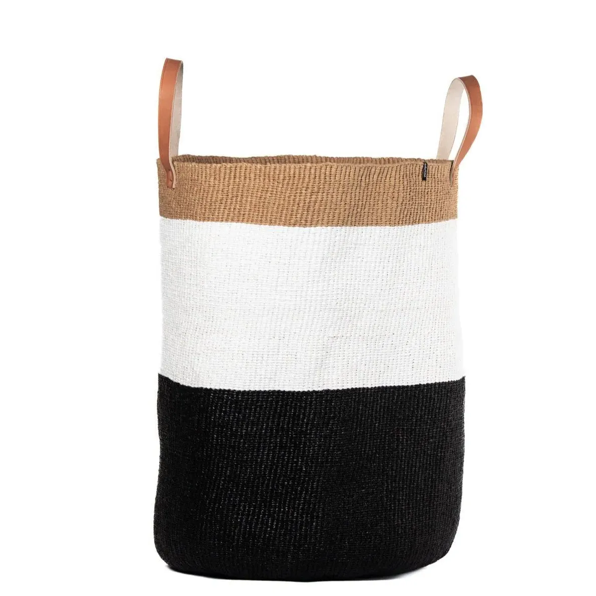 Kiondo XL Floor Basket Duo - Black, White, Brown image