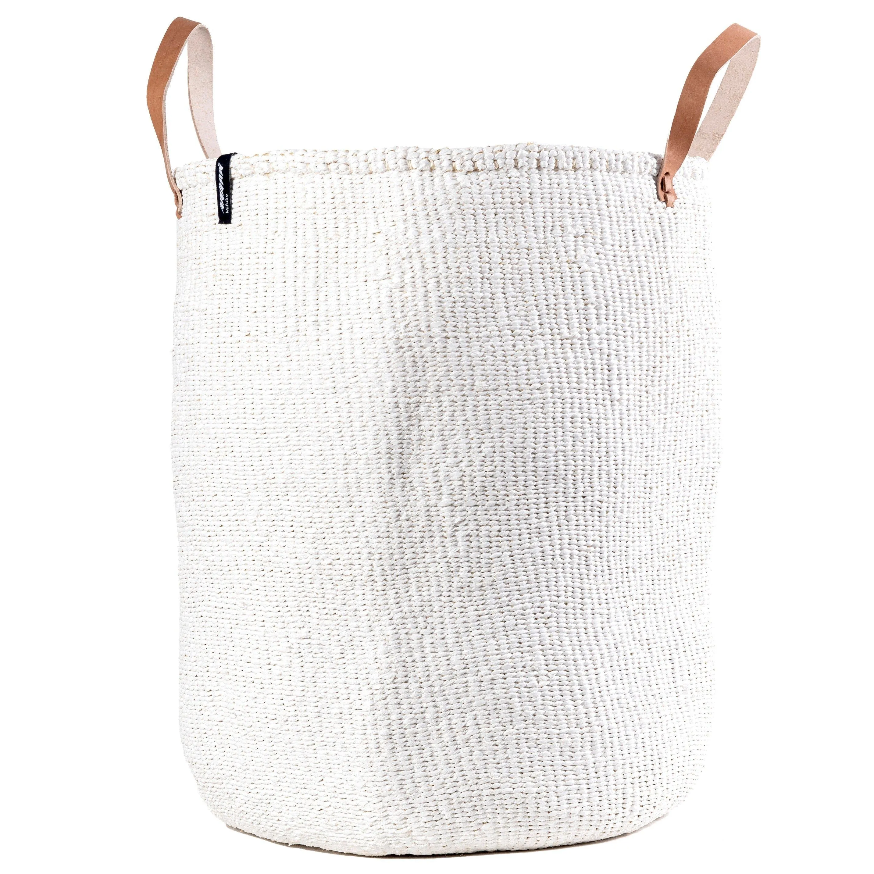 Kiondo XL Floor Basket with Handles - White, Brown