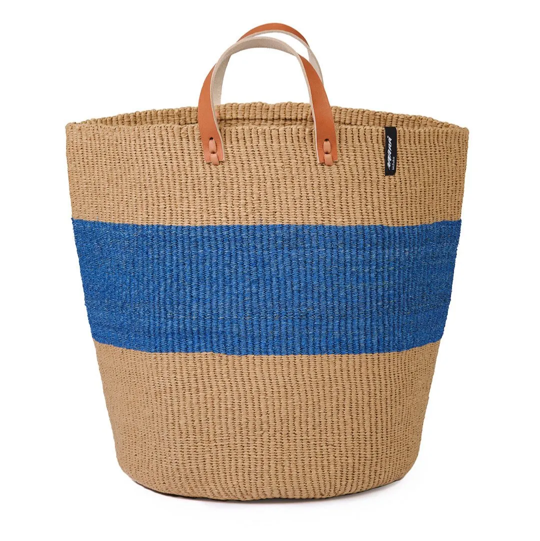 Majani Large Market Basket - Blue, Banana Fiber