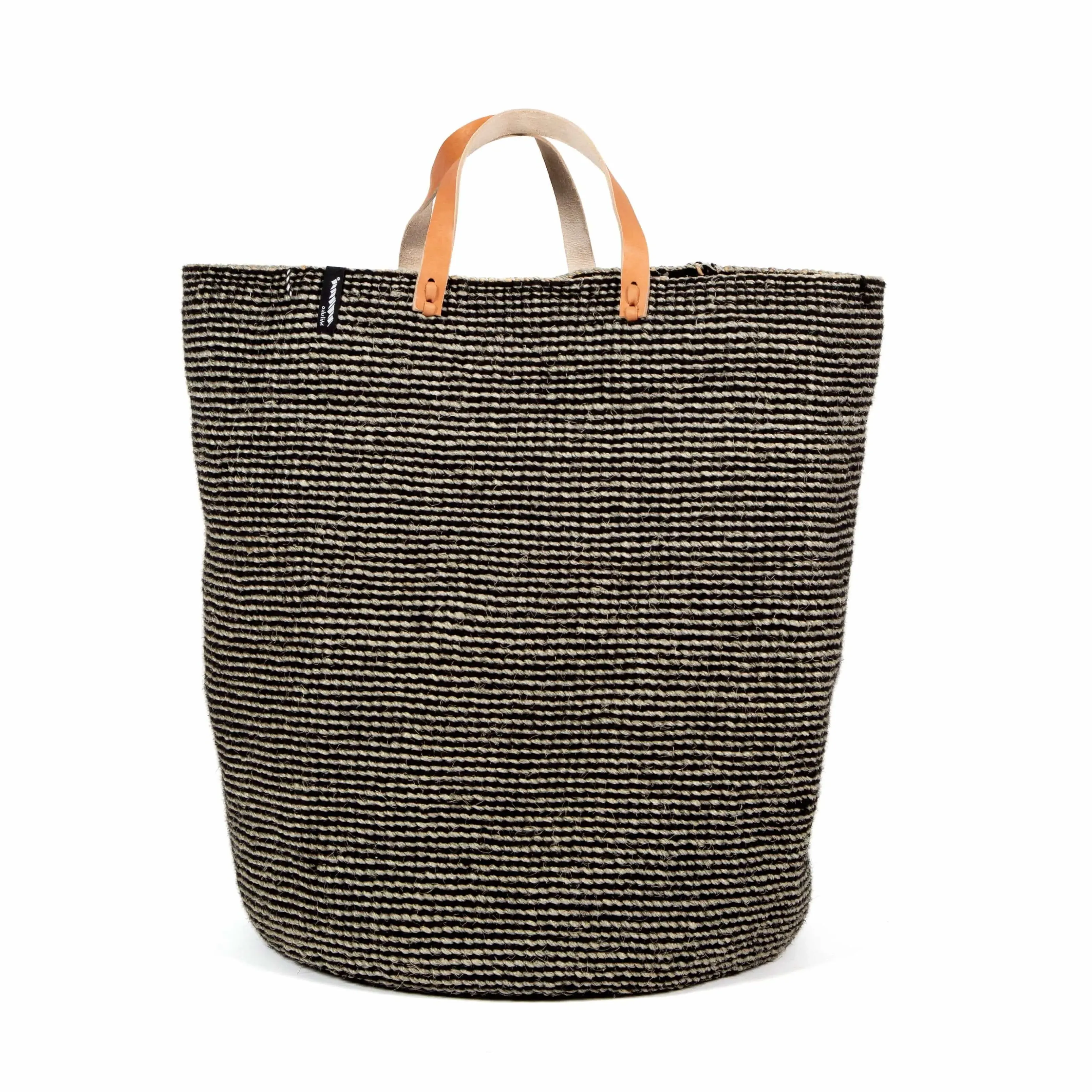 Pamba XL Floor Basket with Handles - Grey, Sisal