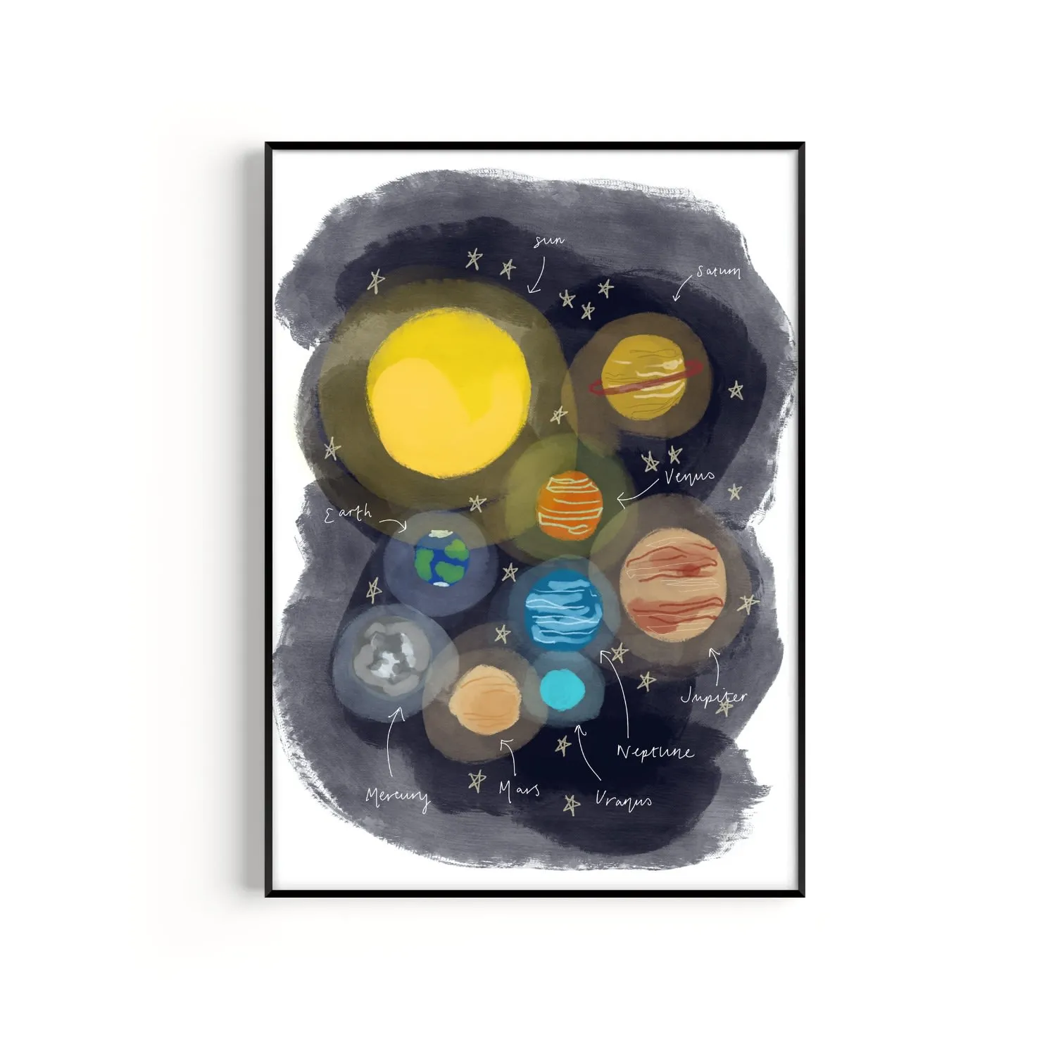 A3 Space Art Print - Black image