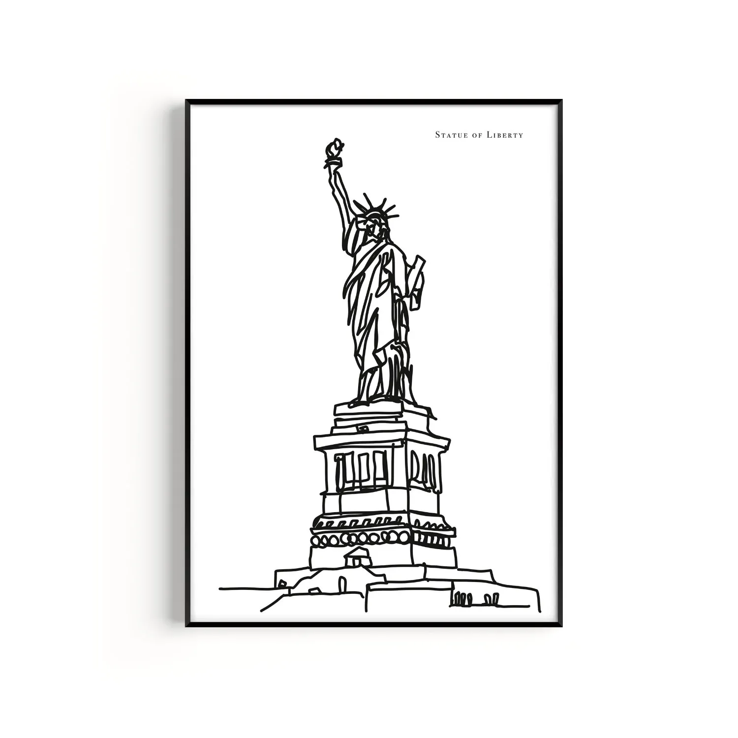 A3 Statue Of Liberty Art Print - Black/White