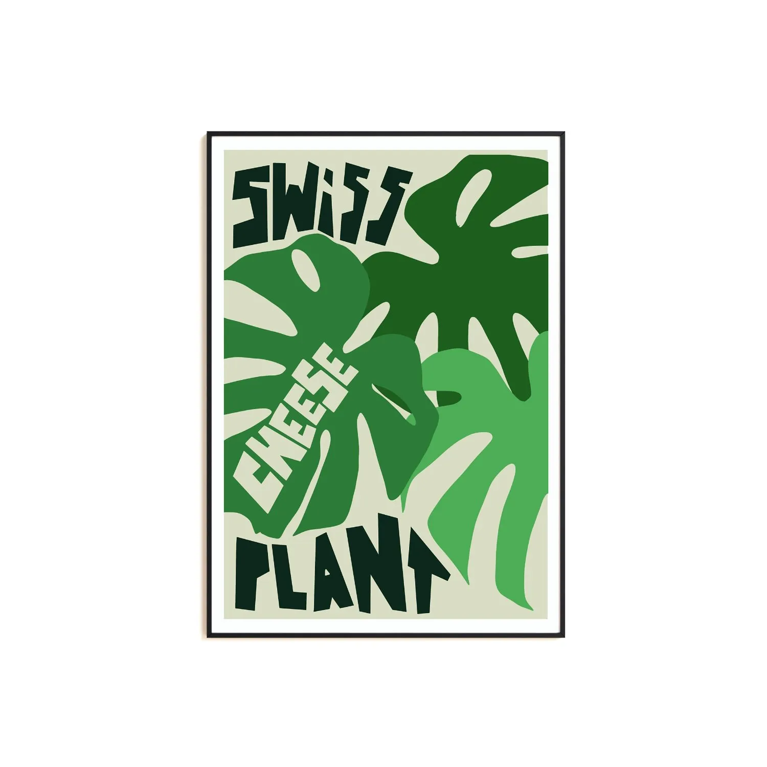 A3 Swiss Cheese Plant Art Print - Green