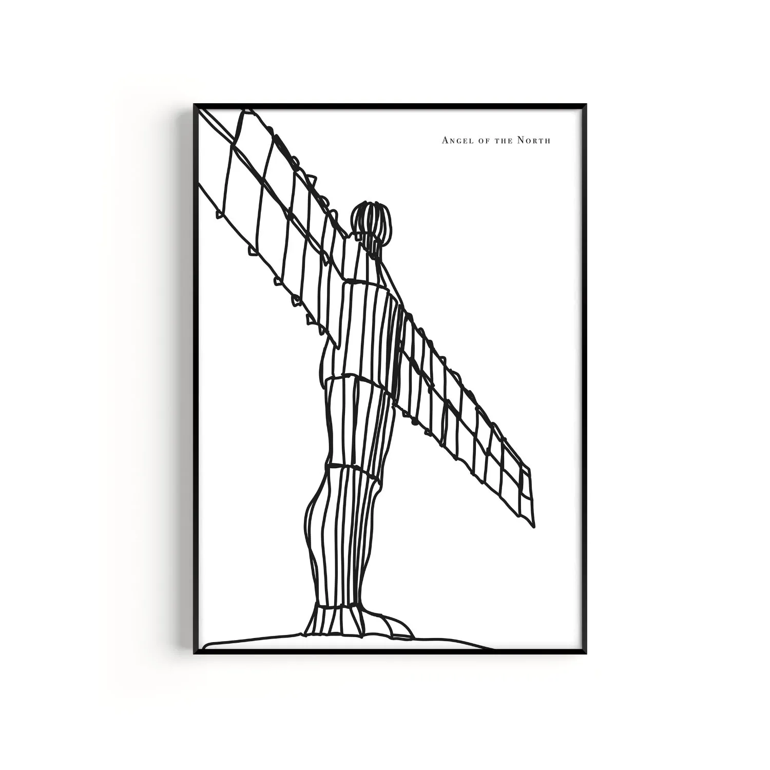 Angel Of The North A2 Art Print - Black/White