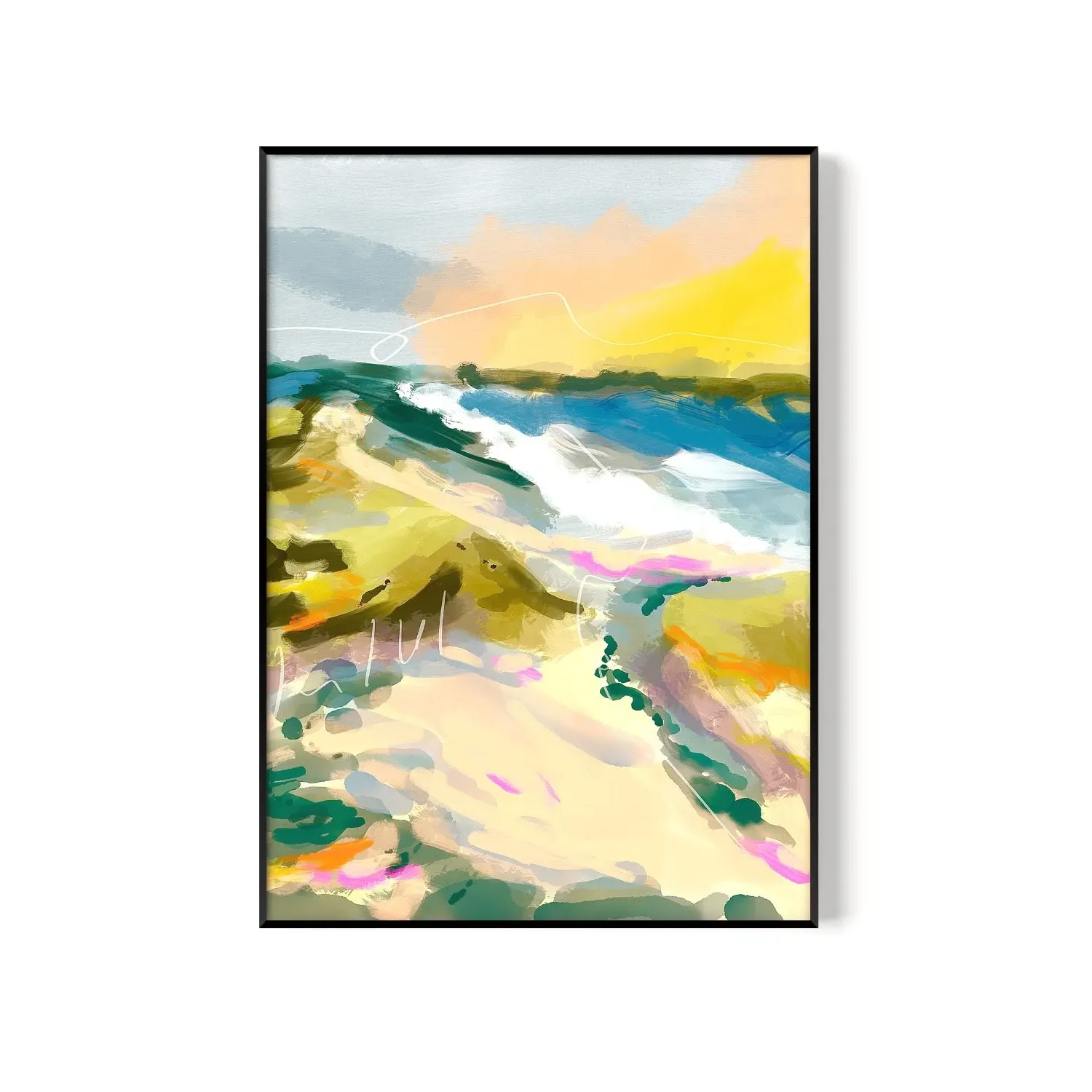 Beach A2 Art Print - Abstract