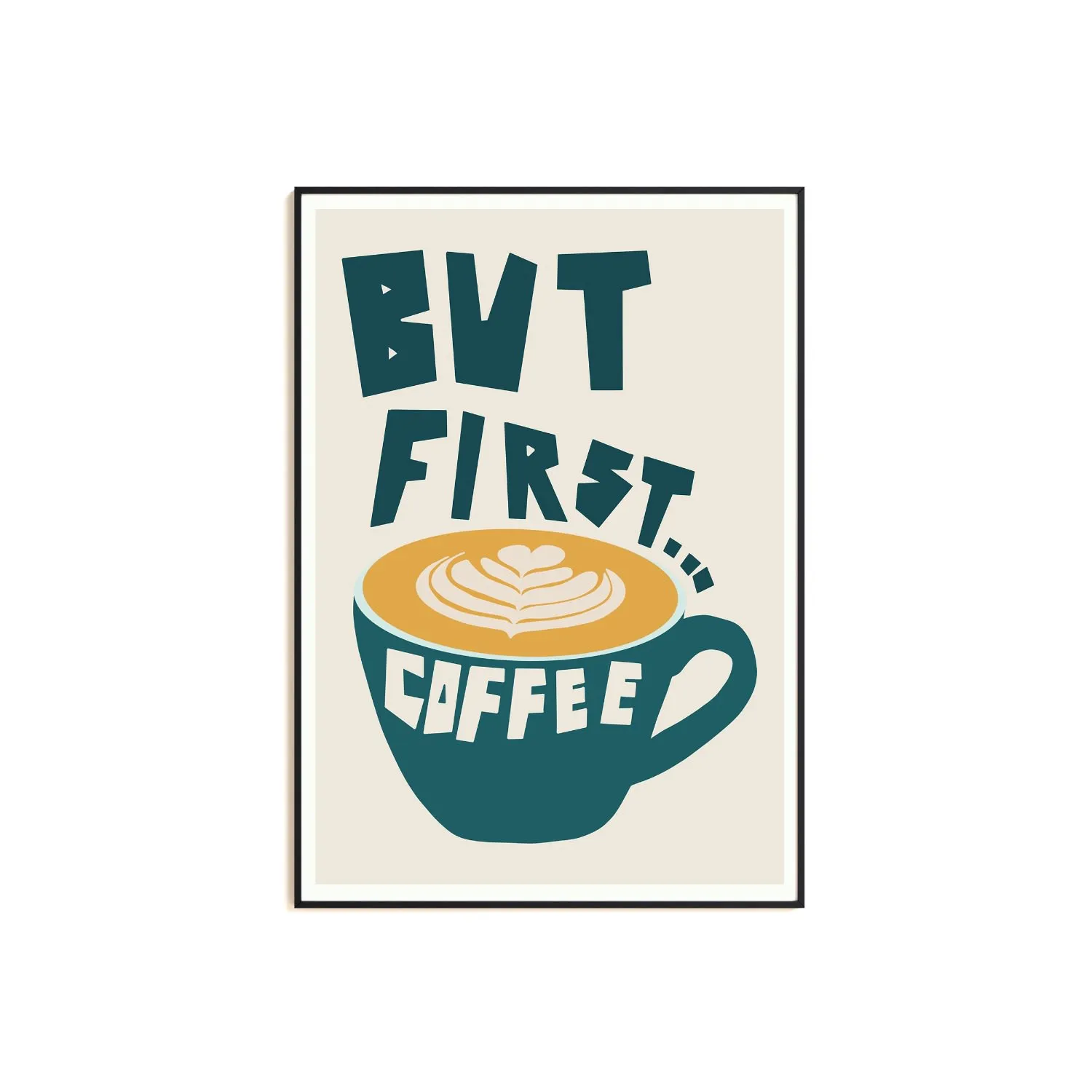 But First Coffee A3 Art Print - Brown