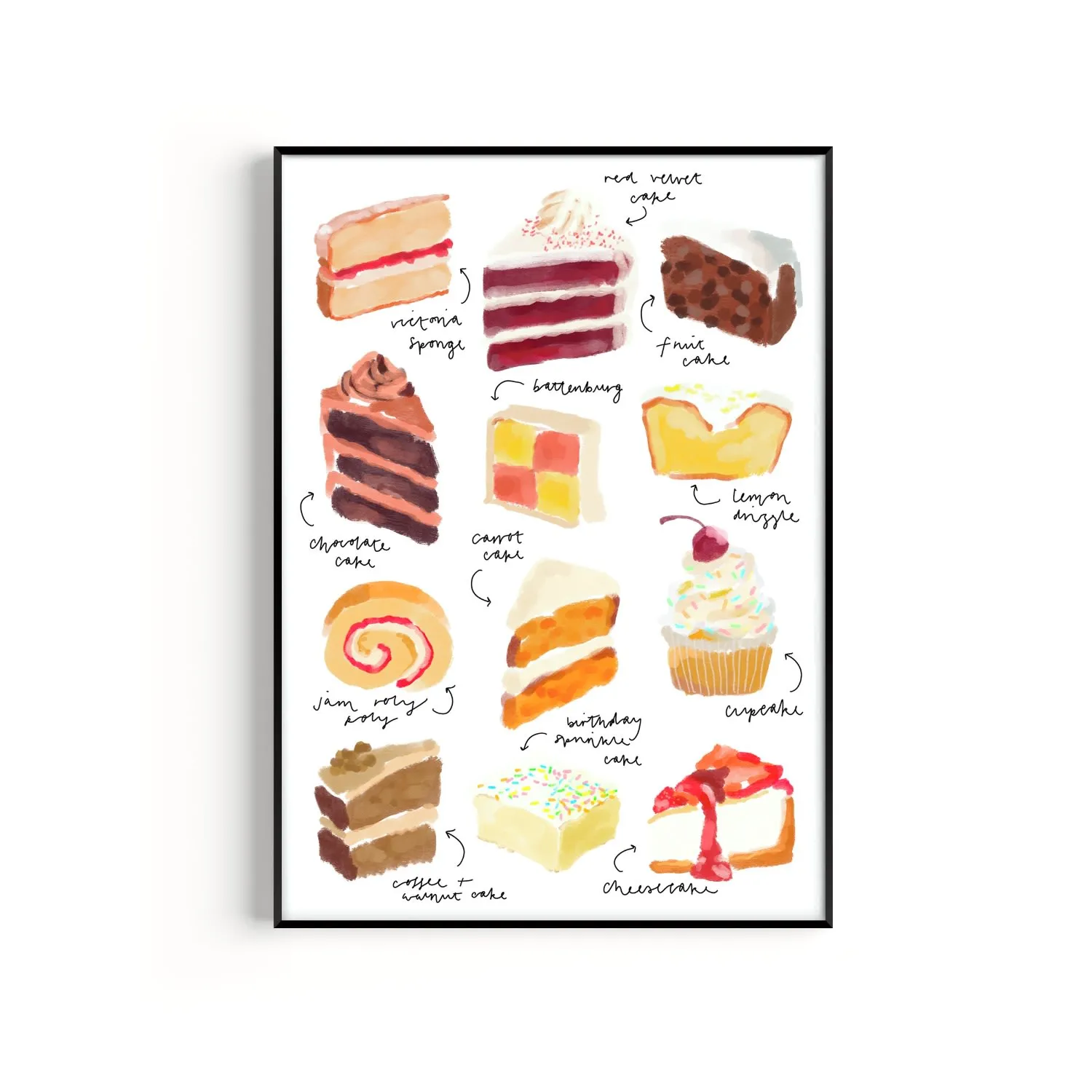 Cake A2 Hand Painted Art Print