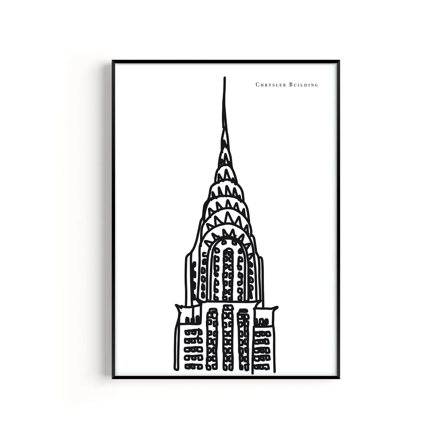 Chrysler Building A3 Art Print - Black/White