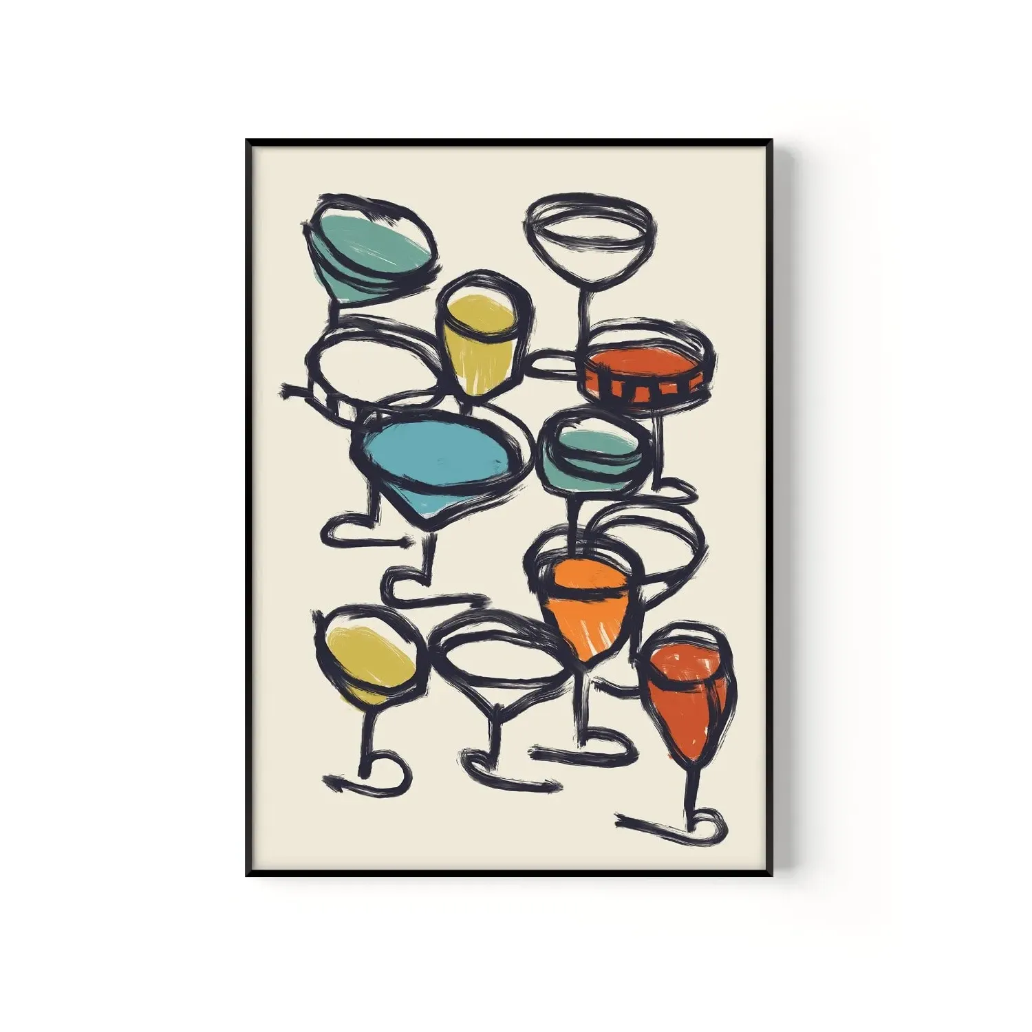 Cocktail Drawing Art Print - A3 image