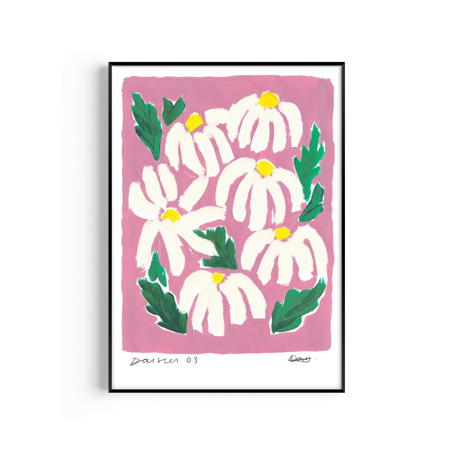 Daisies A2 Hand Painted Art Print