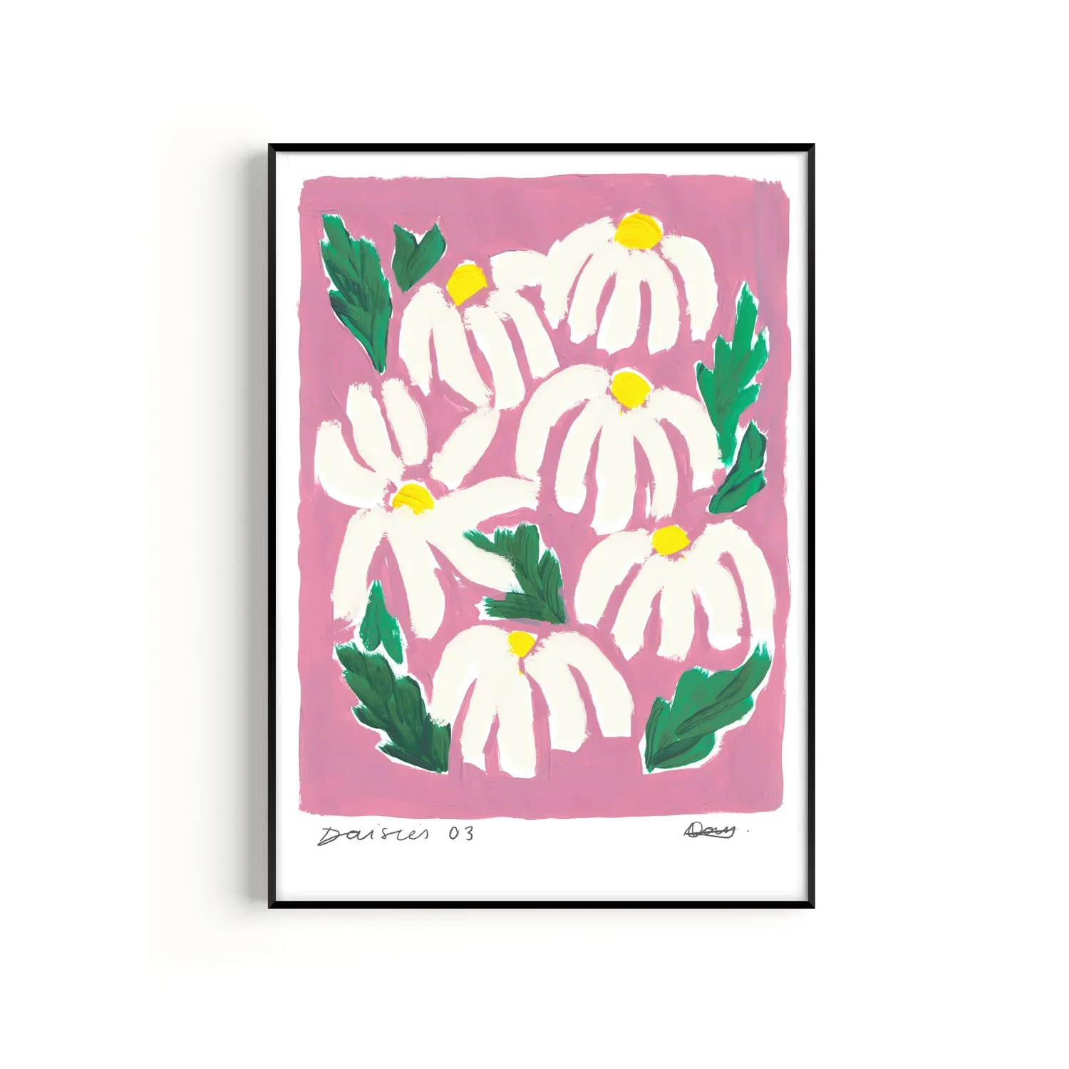 Daisies A3 Hand Painted Art Print image