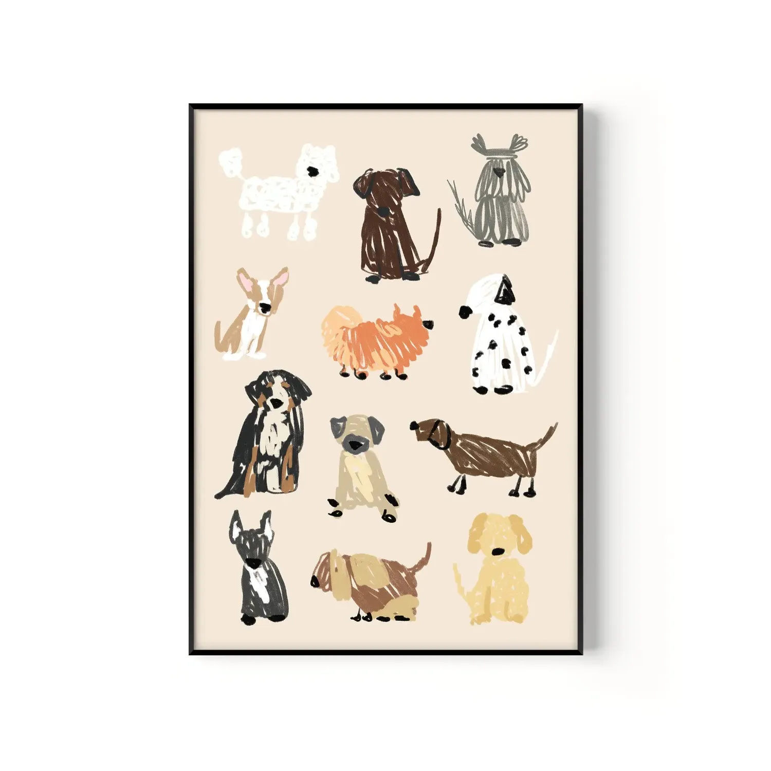 Dog A2 Art Print - Neutrals