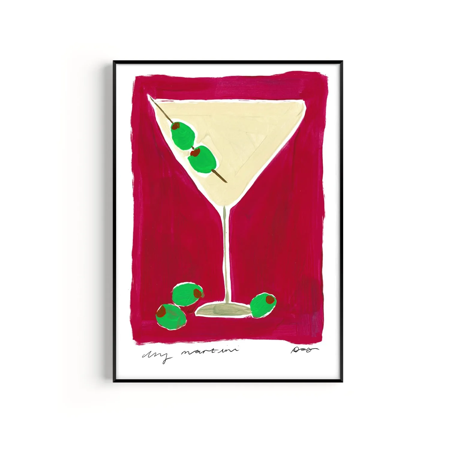 Dry Martini A2 Art Print - Red