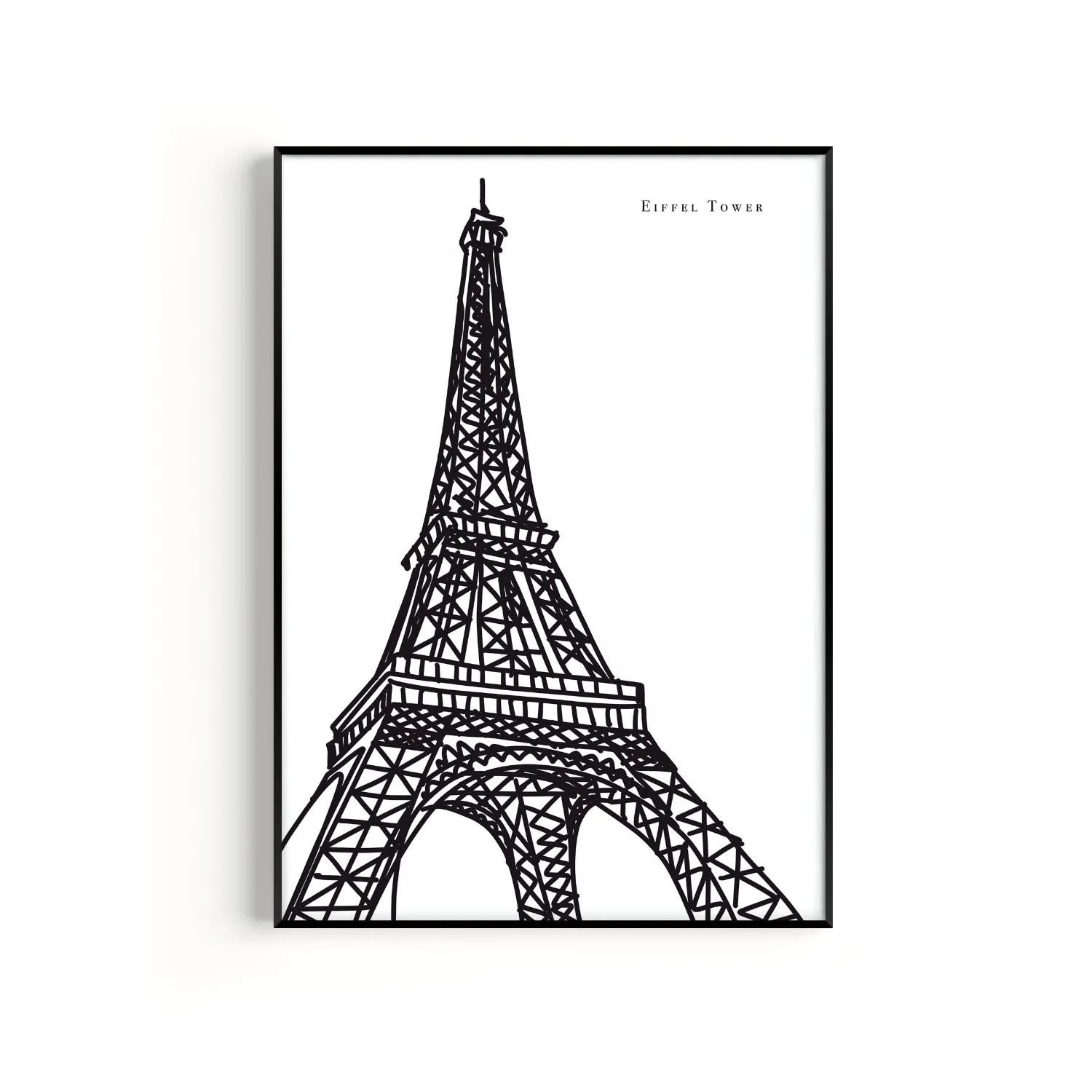 Eiffel Tower A2 Art Print - Black/White
