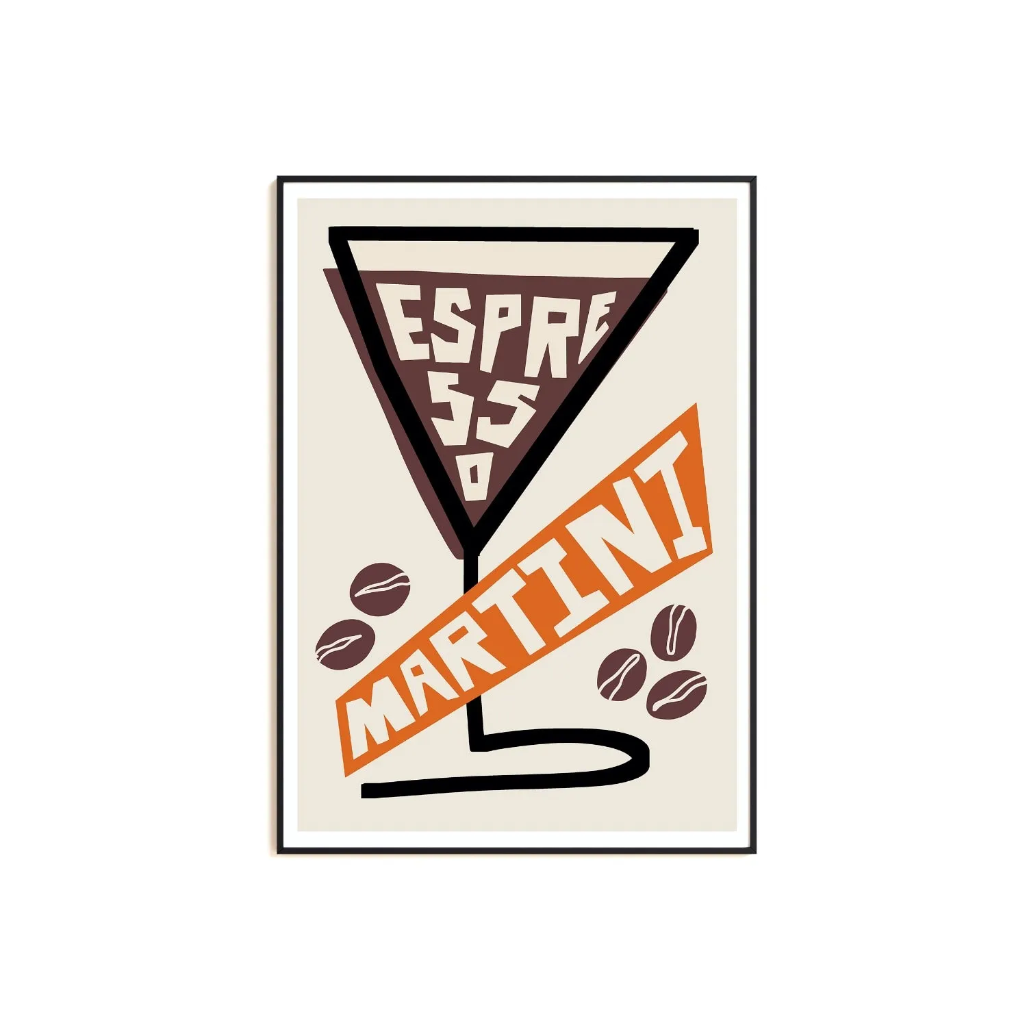 Espresso Martini A3 Art Print - Brown