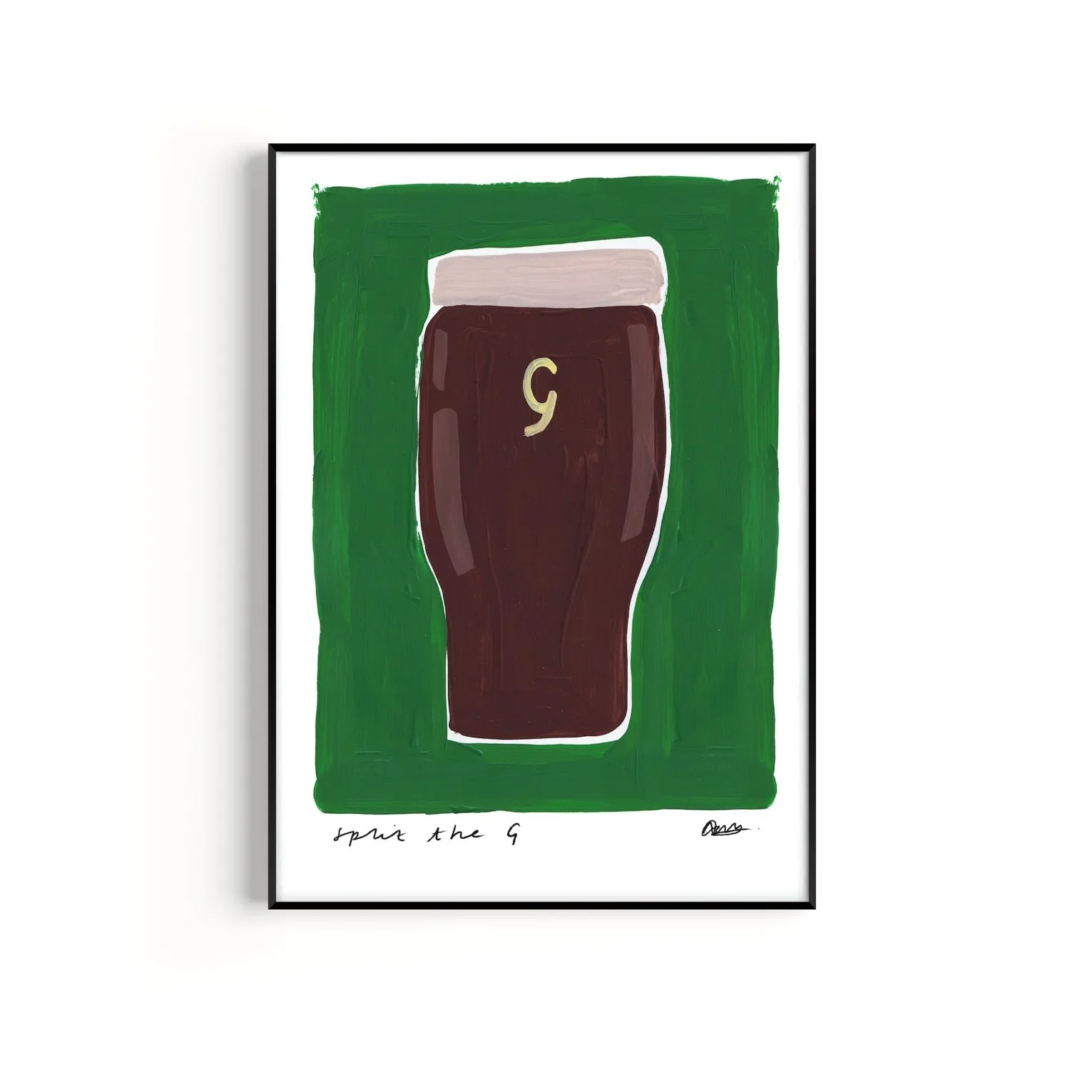 Guinness A3 Art Print - Green image