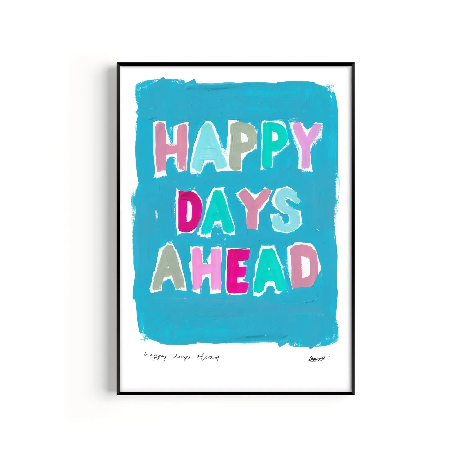 Happy Days A2 Art Print - Blue
