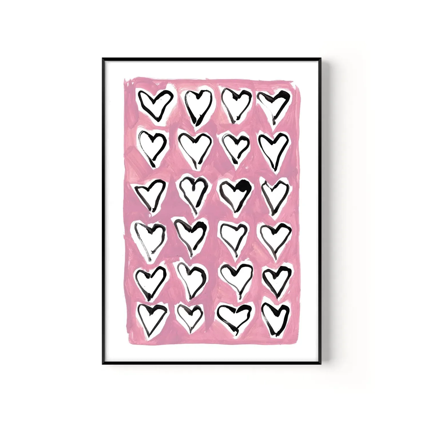 Hearts A3 Hand Painted Art Print image