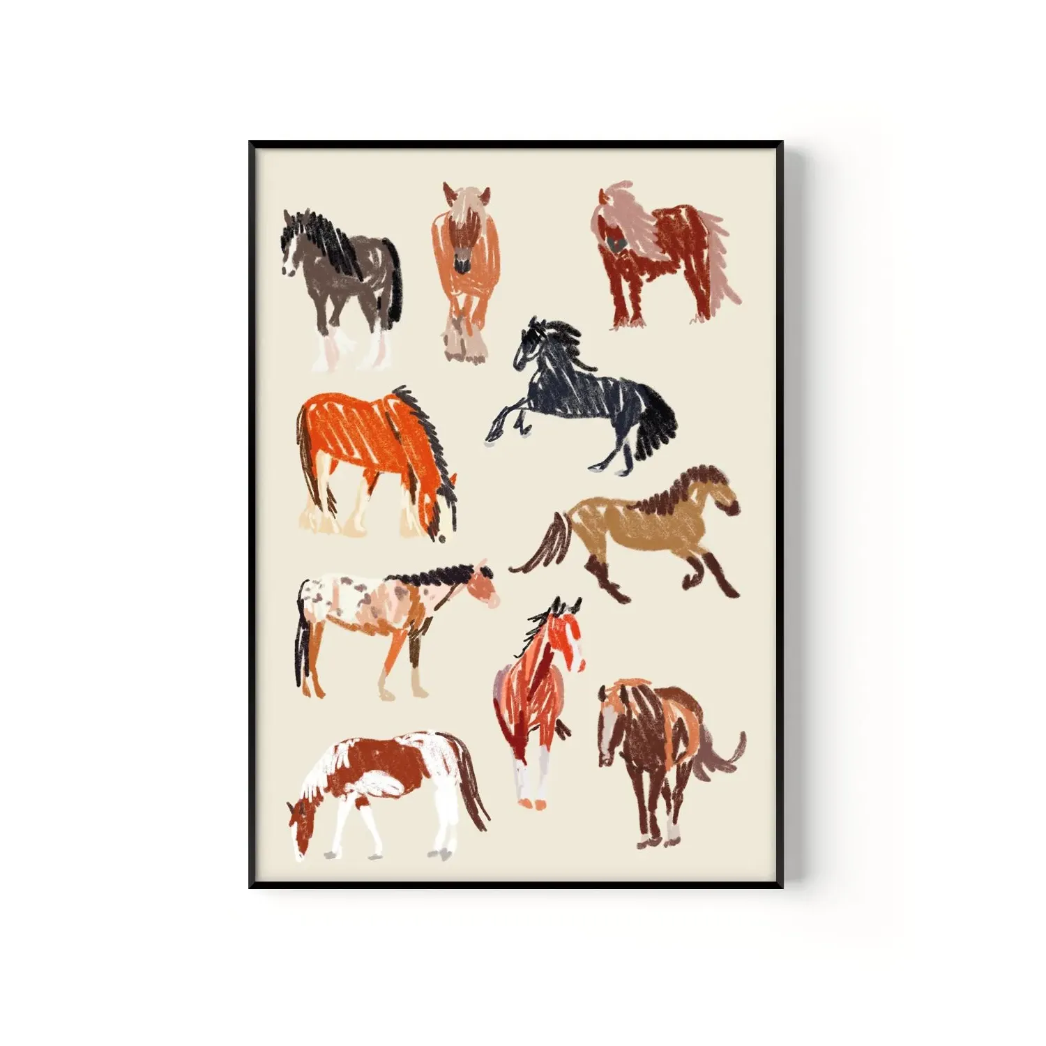 Horse Drawing Art Print - A2 image