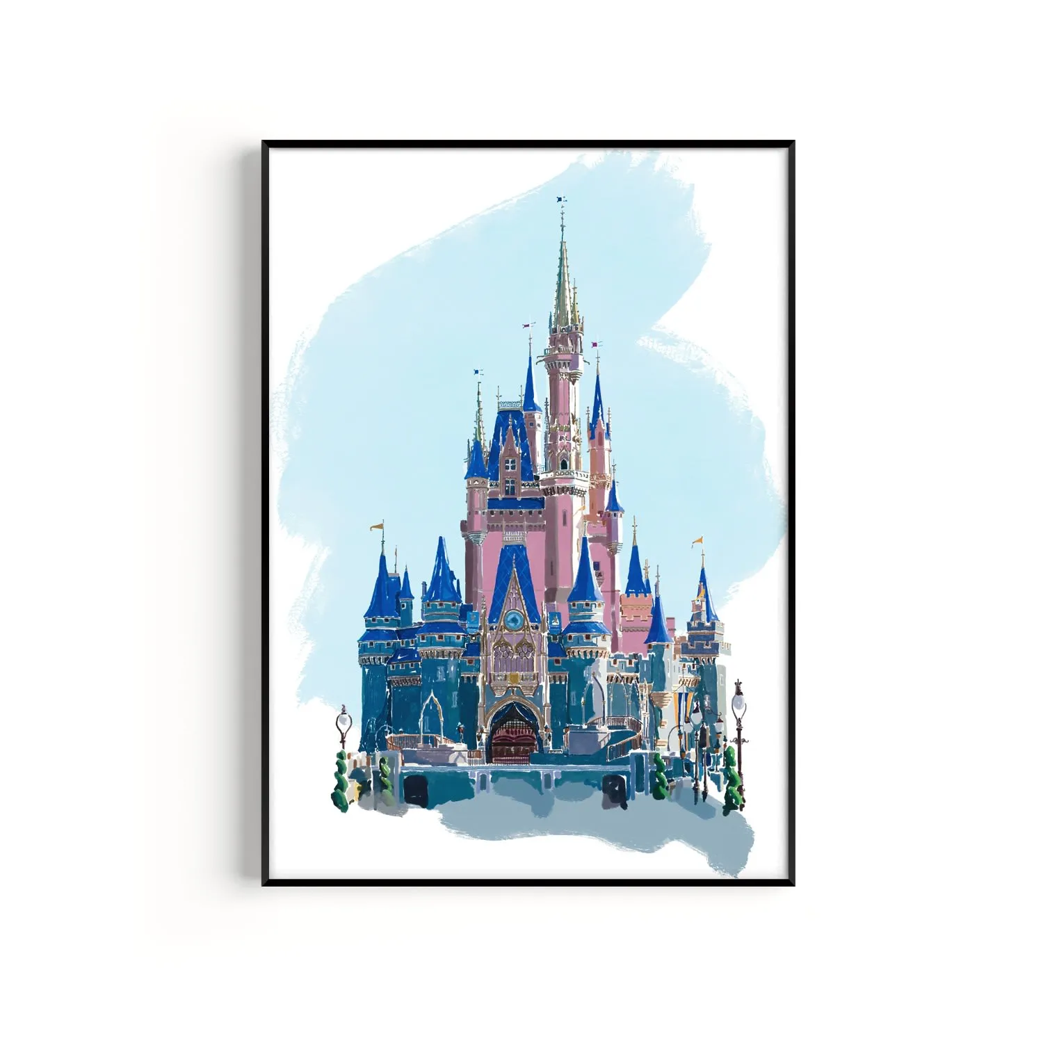 Magic Castle A2 Art Print - Blue