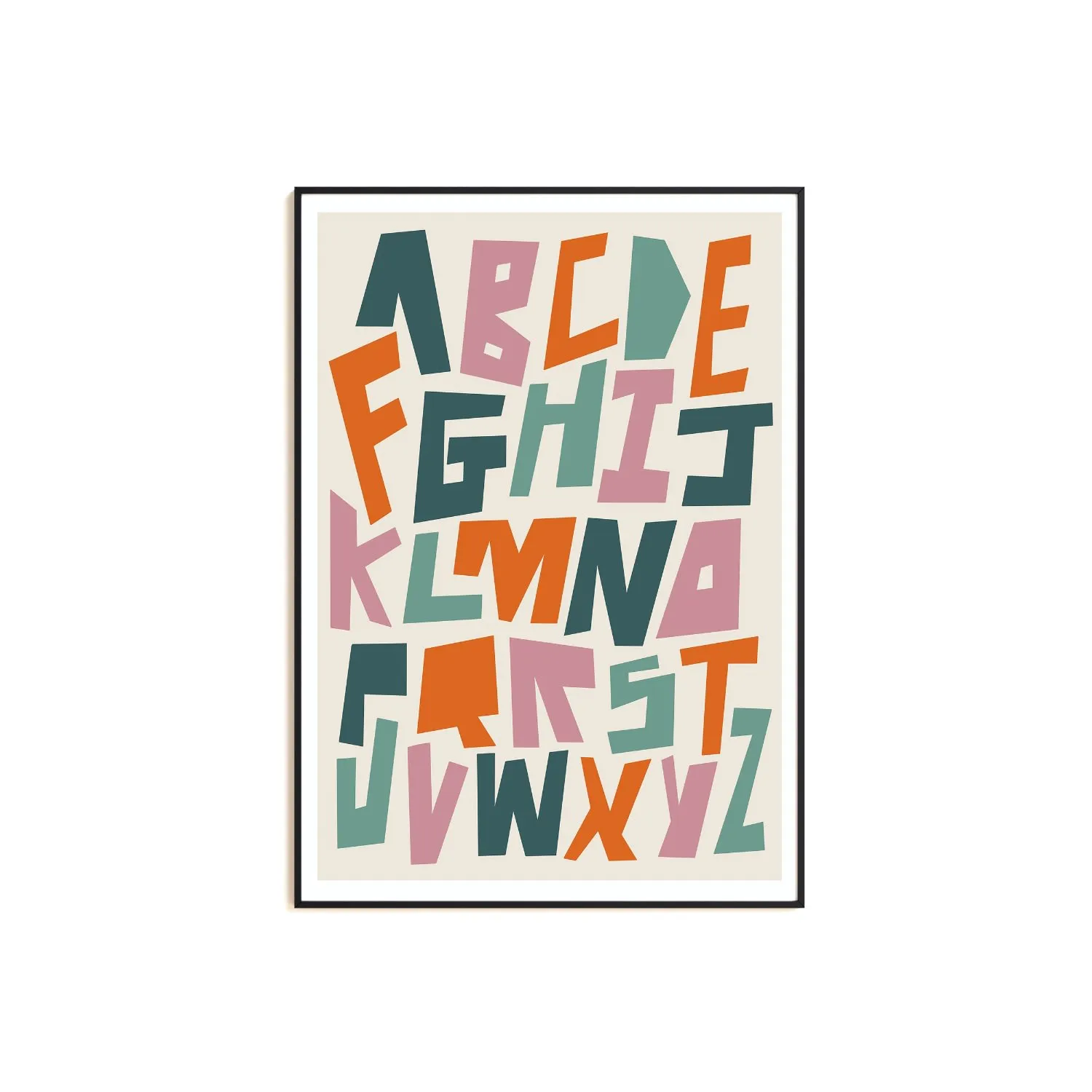 Neutrals A3 Alphabet Art Print