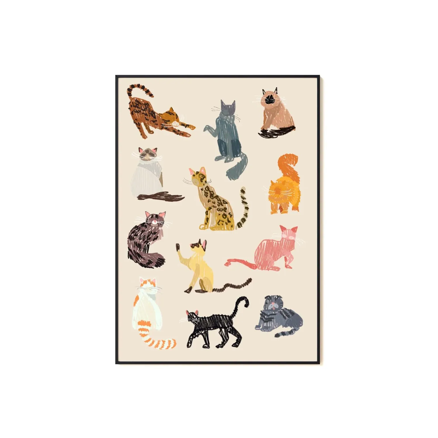 Neutrals Cat A2 Art Print image