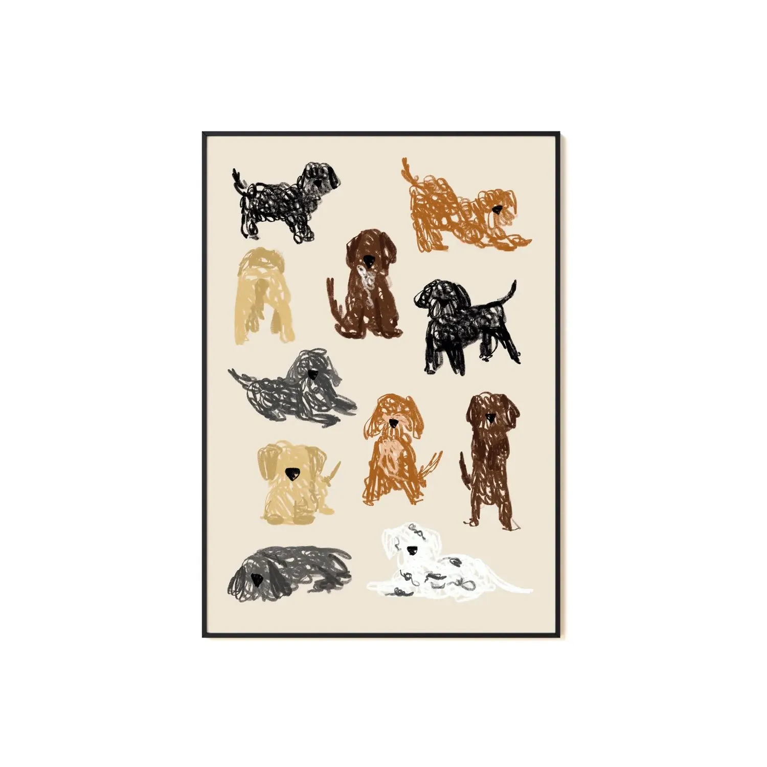 Neutrals Cockapoo A2 Art Print