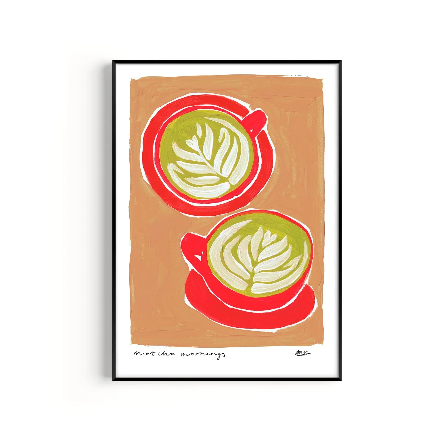Neutrals Matcha A3 Art Print - Hand Painted image