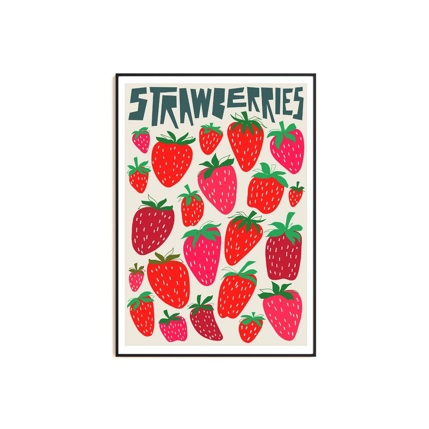Strawberries A2 Art Print - Red
