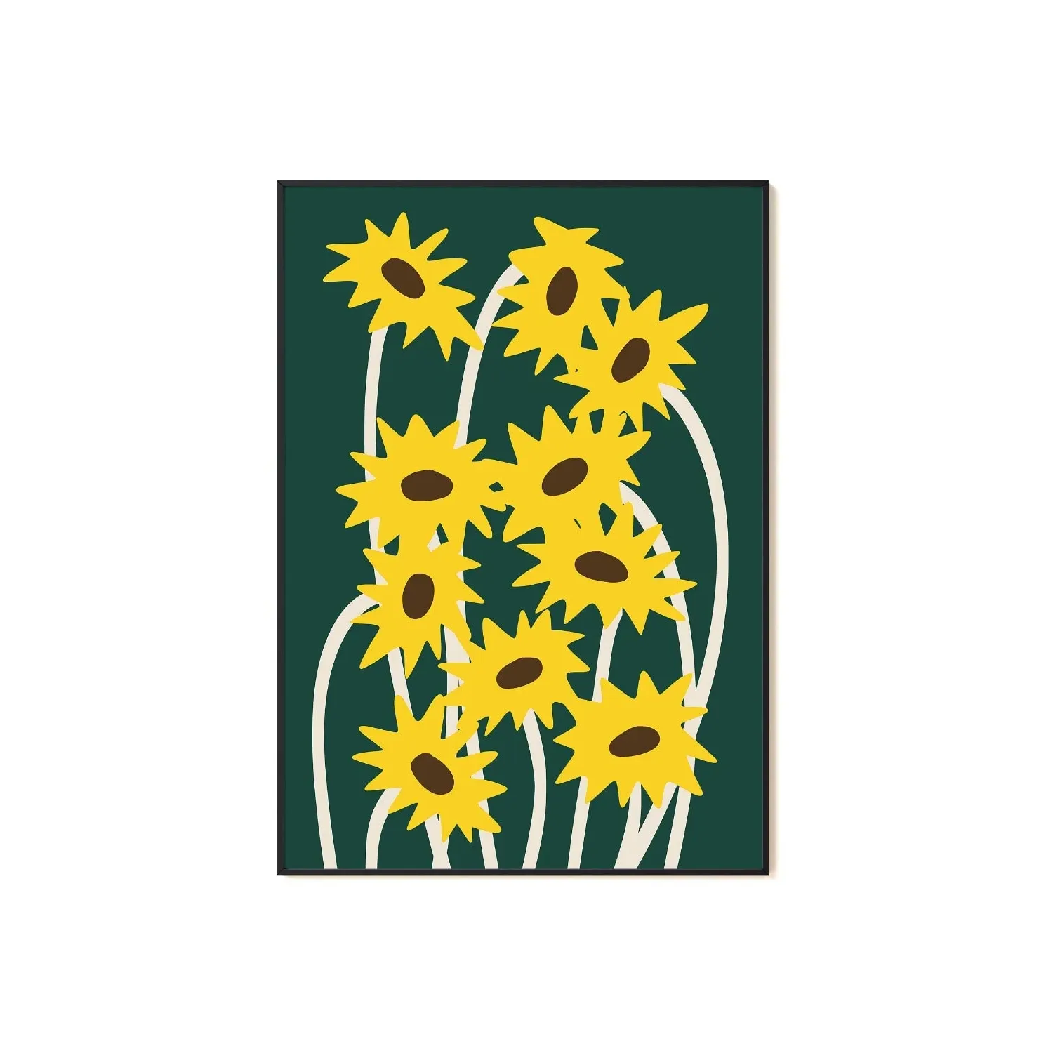 Sunflowers A2 Art Print - Green