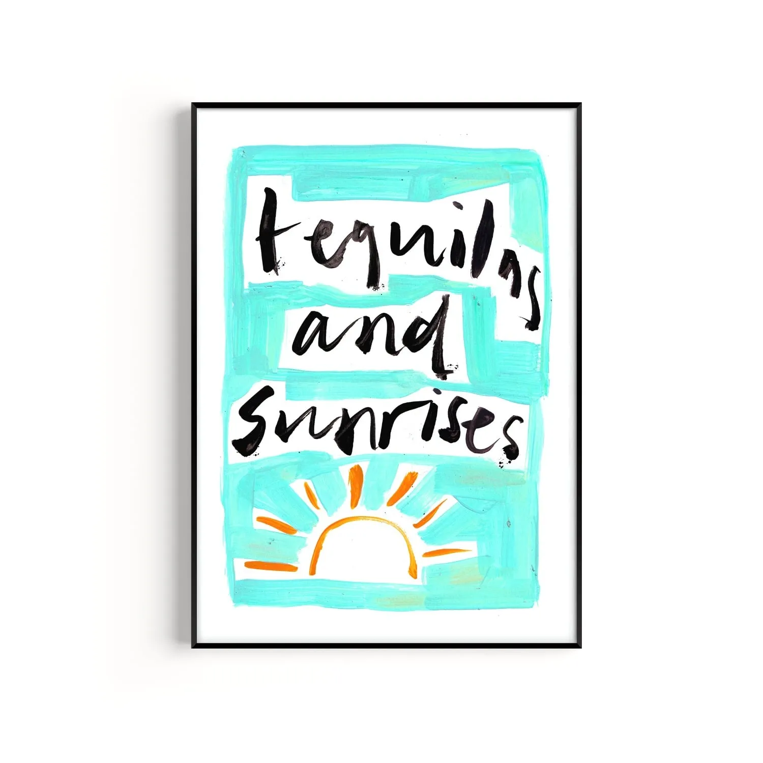 Tequilas & Sunrises A2 Art Print - Blue