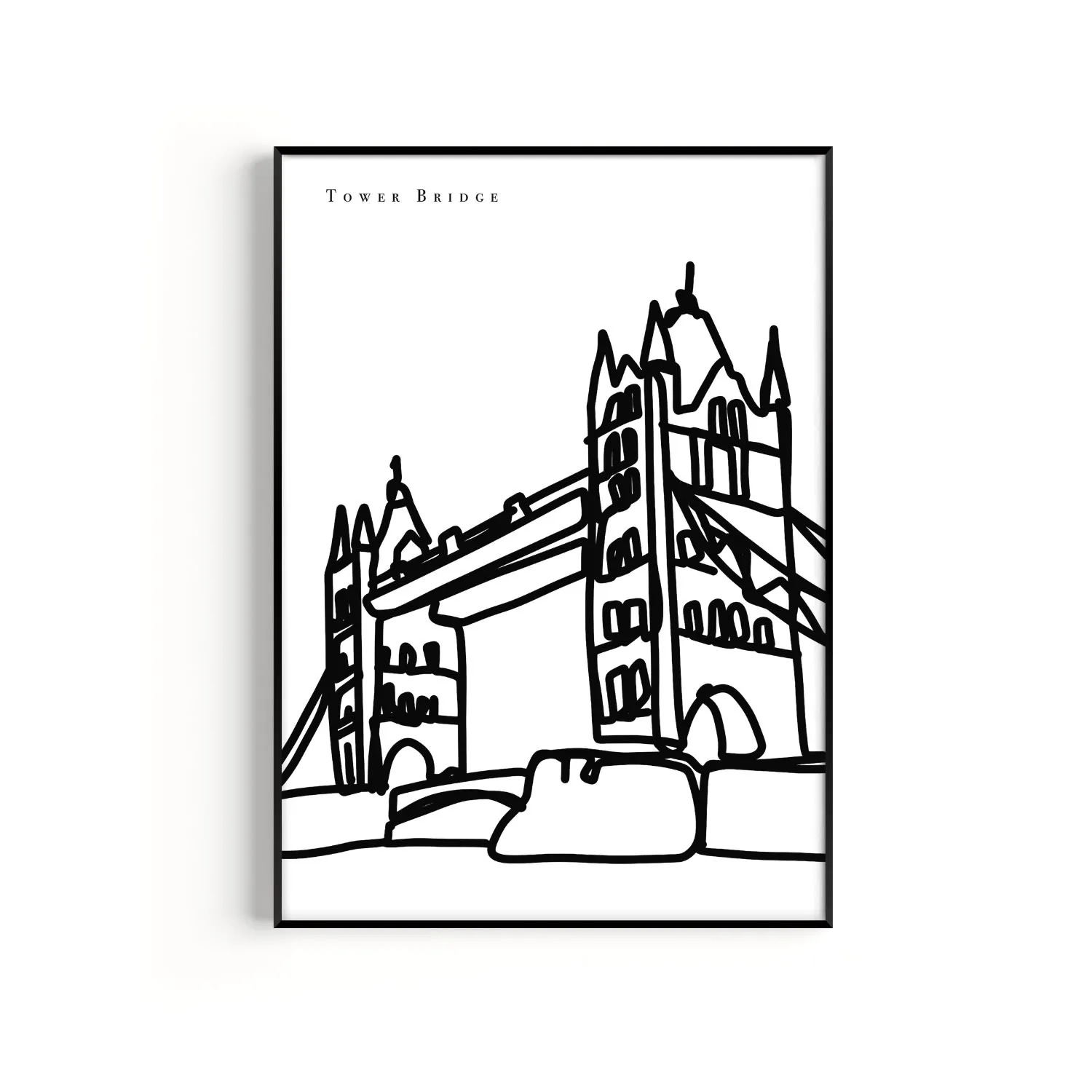 Tower Bridge A3 Art Print - Black/White image
