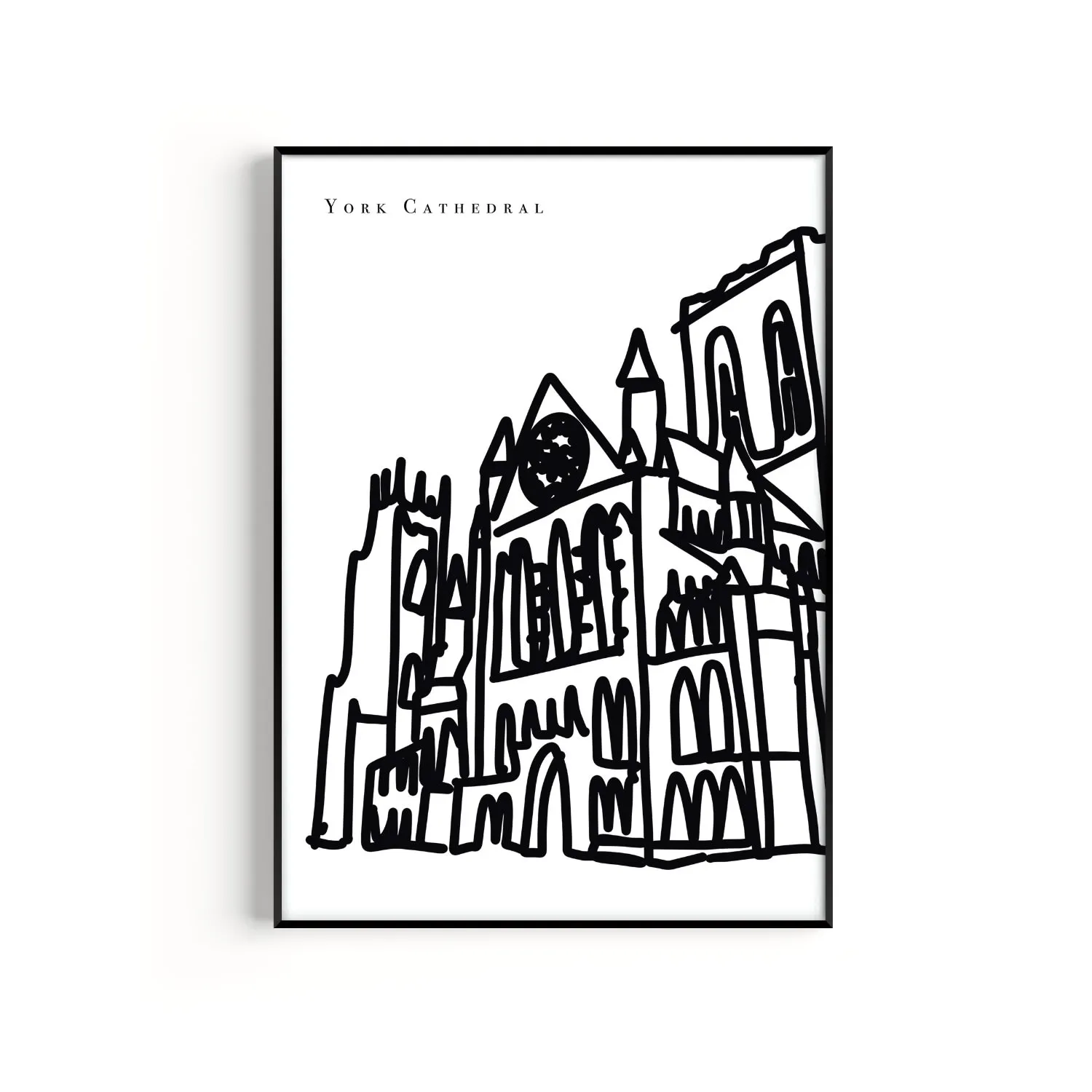 York Cathedral A2 Art Print - Black/White