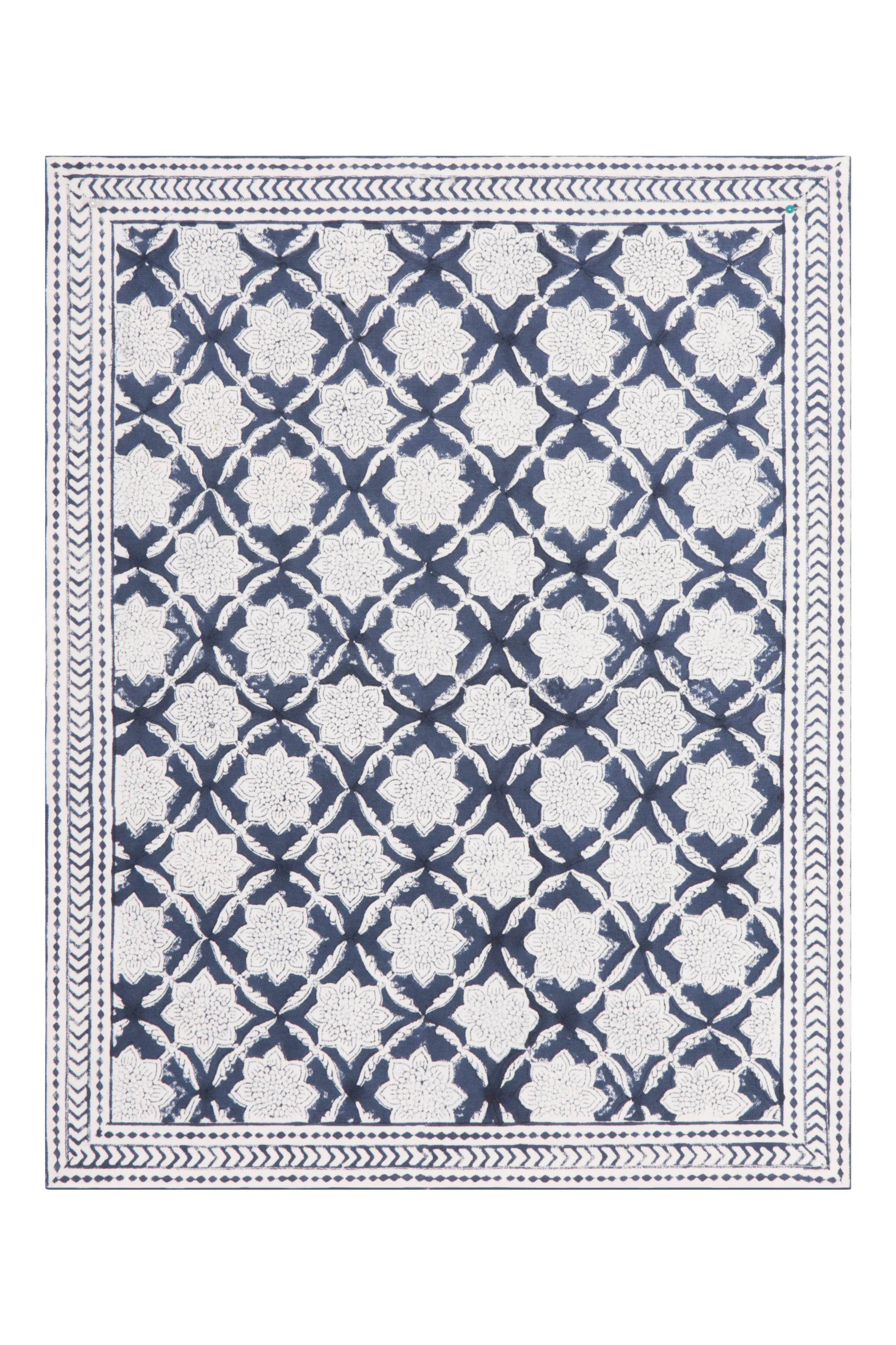 Bordered Place Mat - Indigo, Cotton