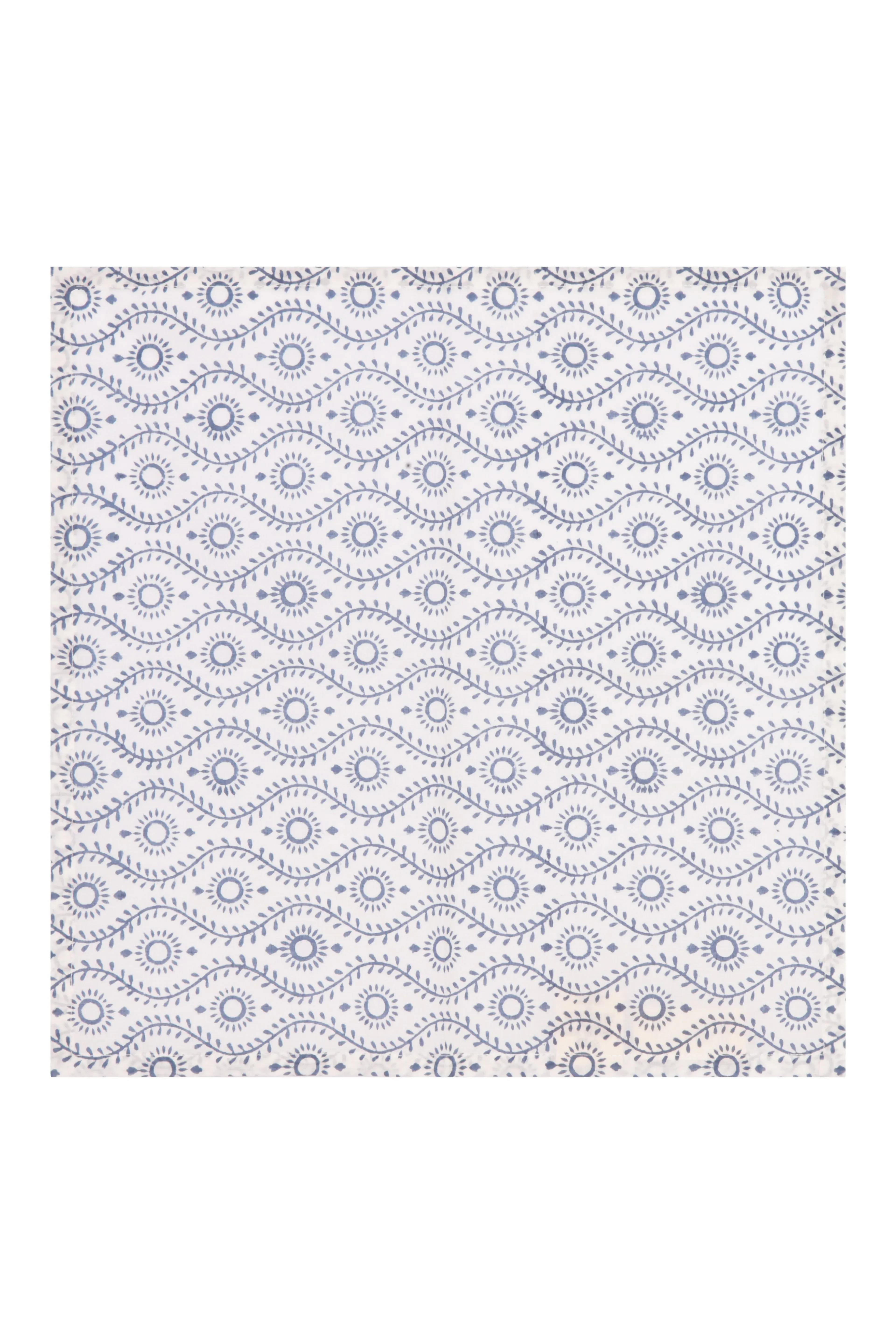Fresco Stripe Wiggle Napkin Set - Blue, Cotton