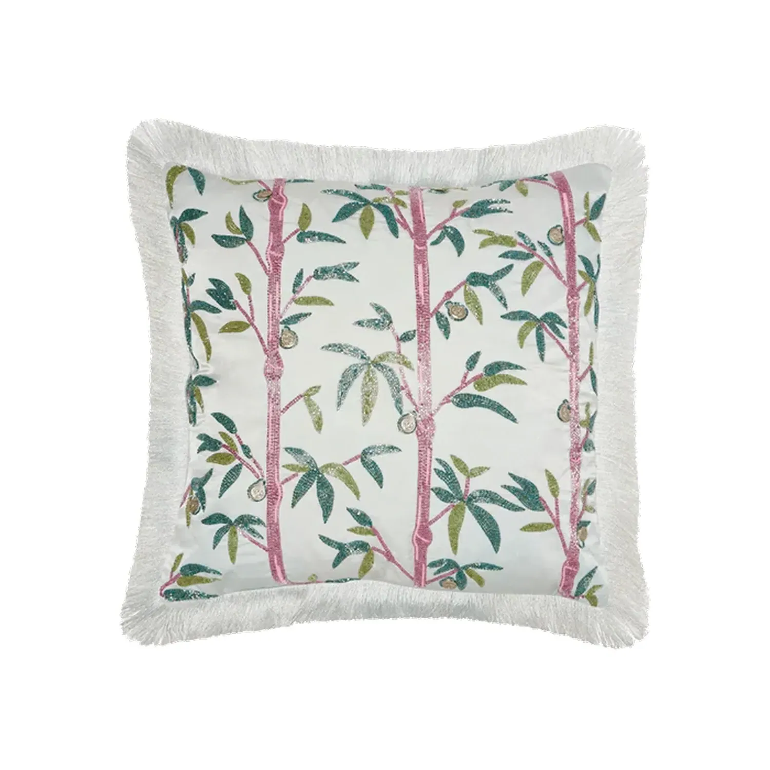 Poodle & Blonde Pachira Cushion - Green, Silk image