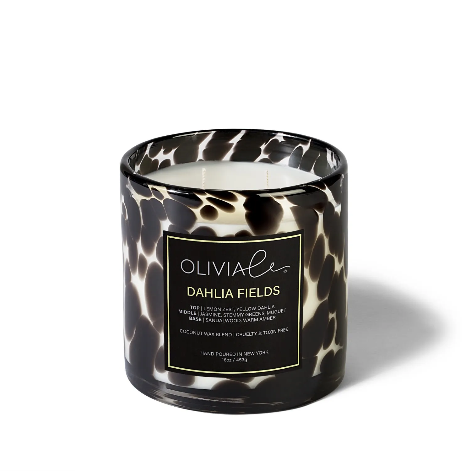 Black Dahlia Fields Leopard Candle - Black