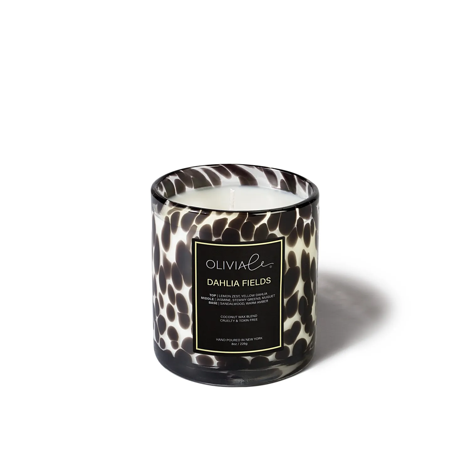 Black Dahlia Fields Small Leopard Candle - Black image