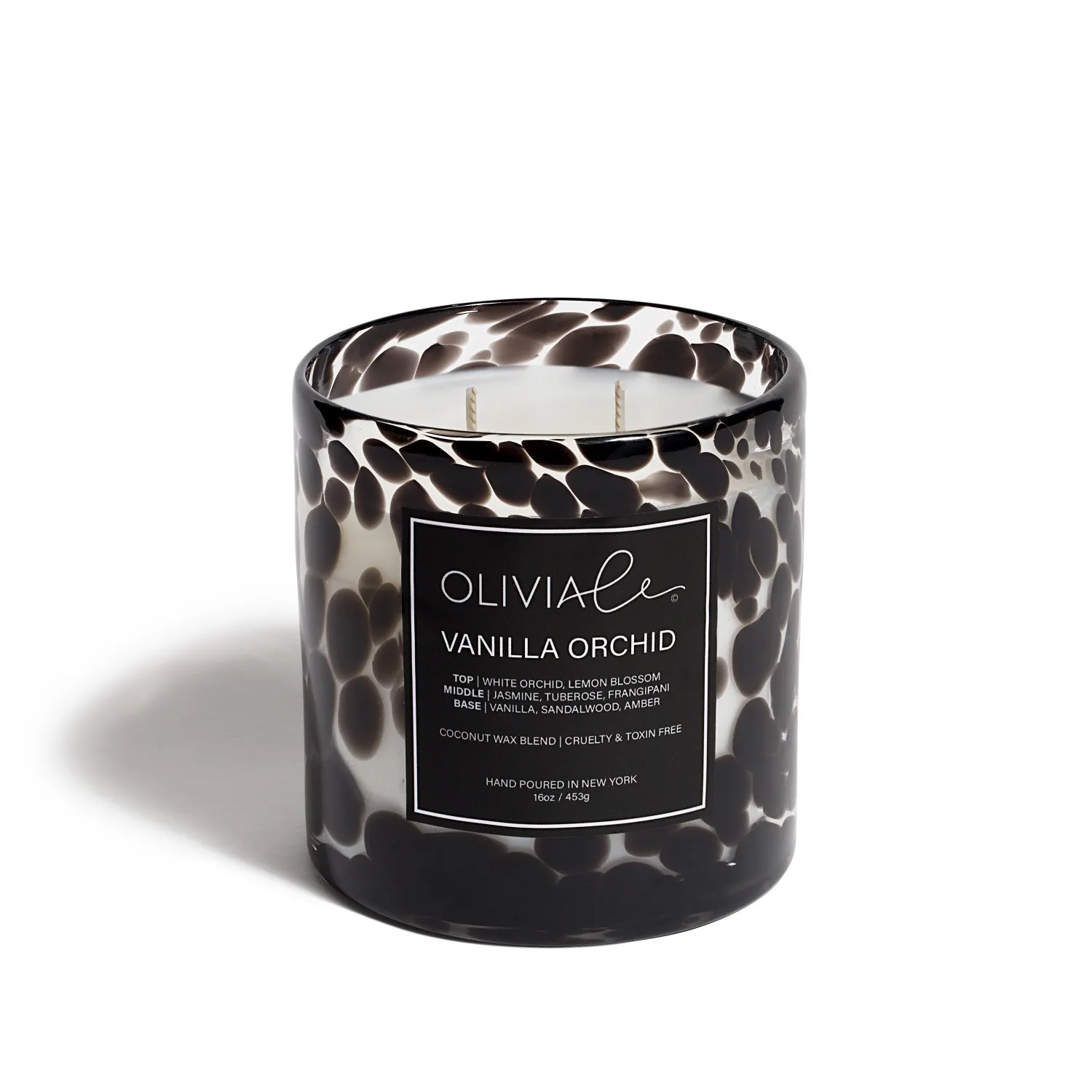 Vanilla Orchid Leopard Candle - Black